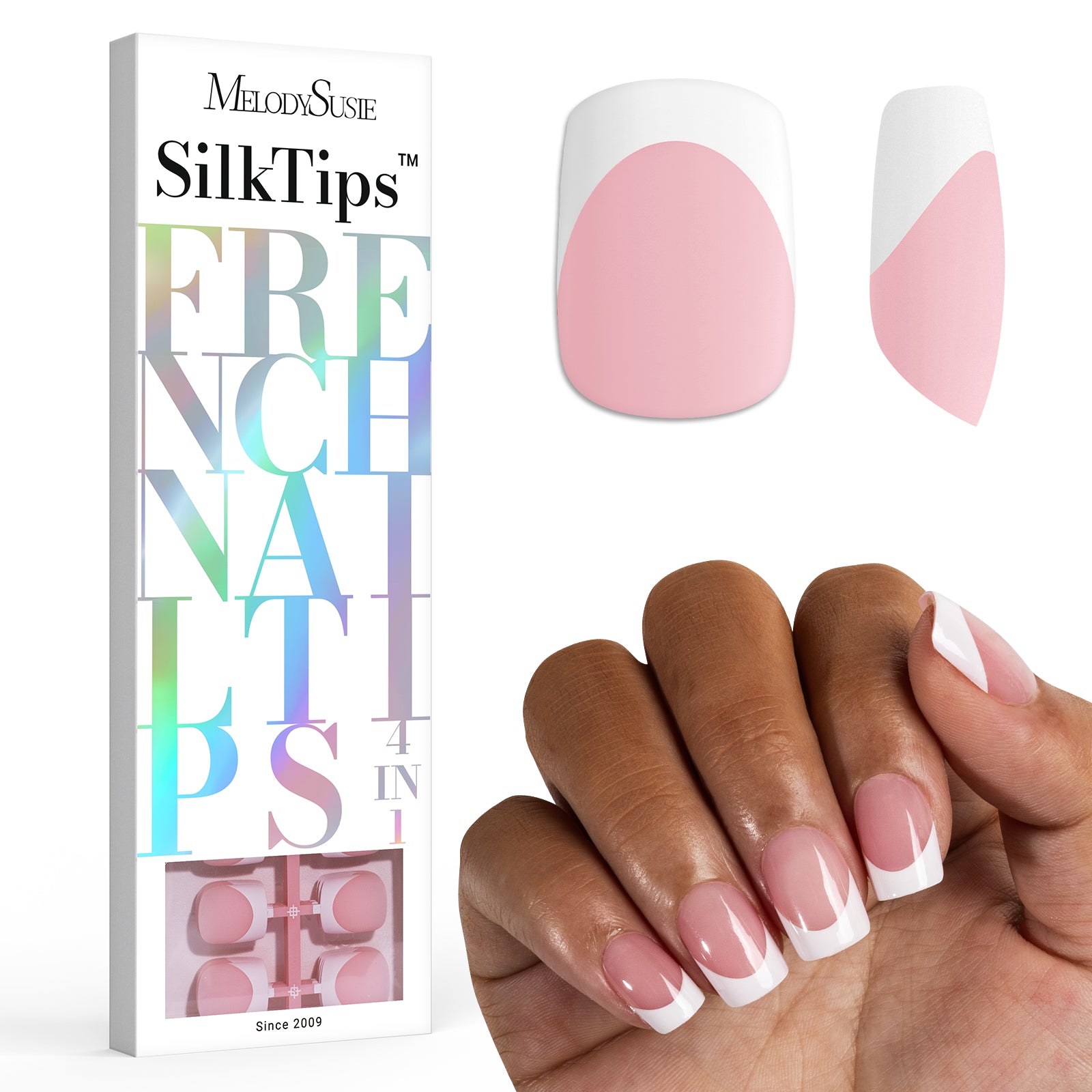 SilkTips 4 in 1 French Soft Gel Nail Tips - 150Pcs (US ONLY)