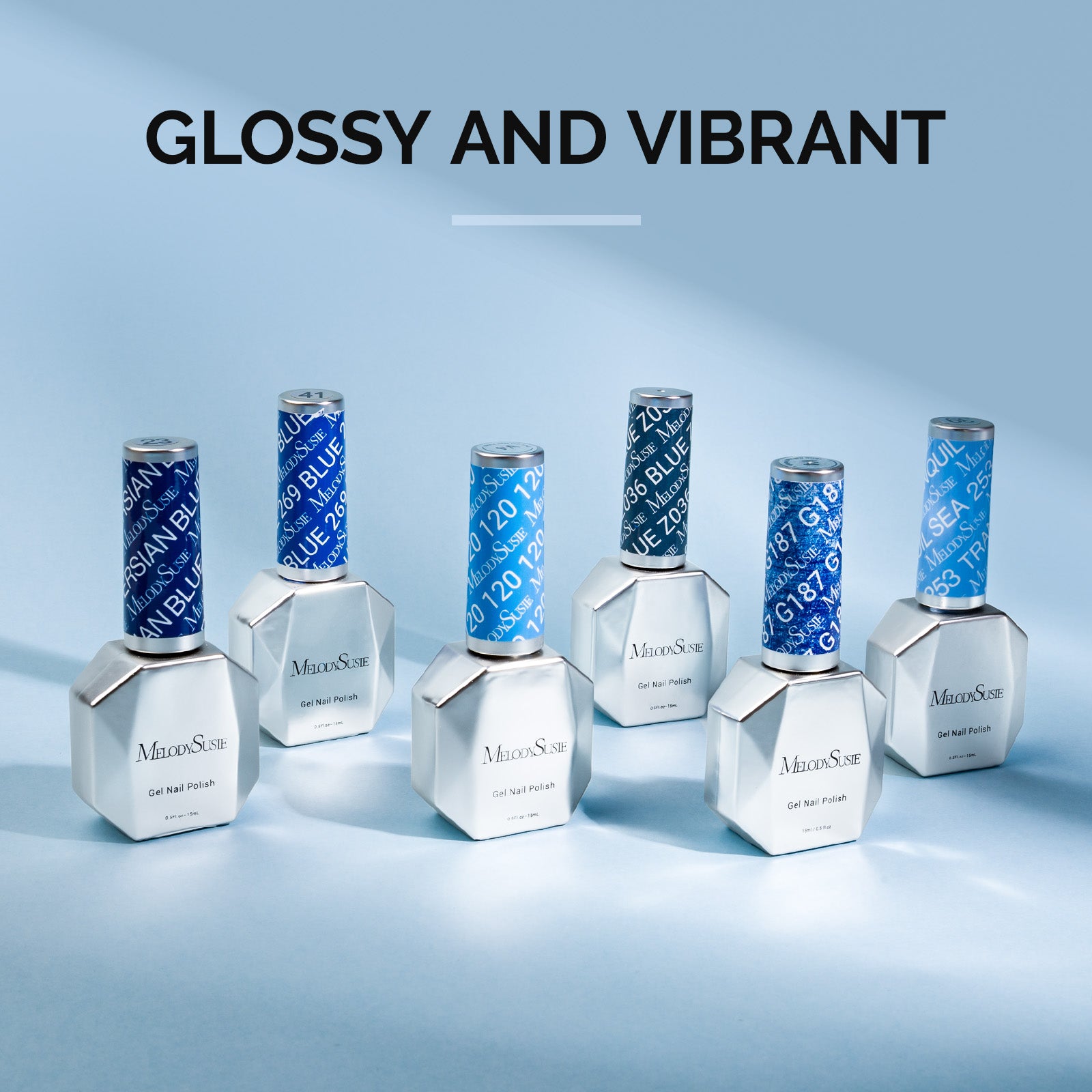 6 Colors TPO-Free Thick Gel Nail Polish Set 15ml - Blue