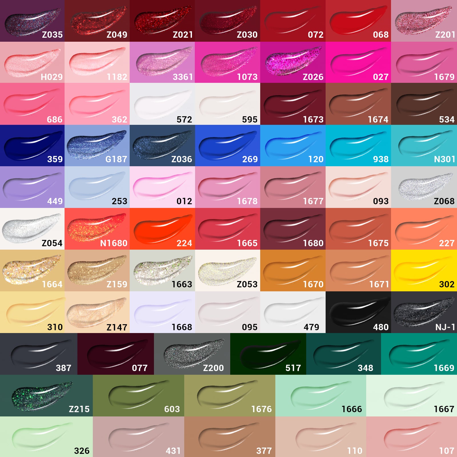 15ml TPO-Free Thick Gel Nail Polish Gift Box - 72 Colors