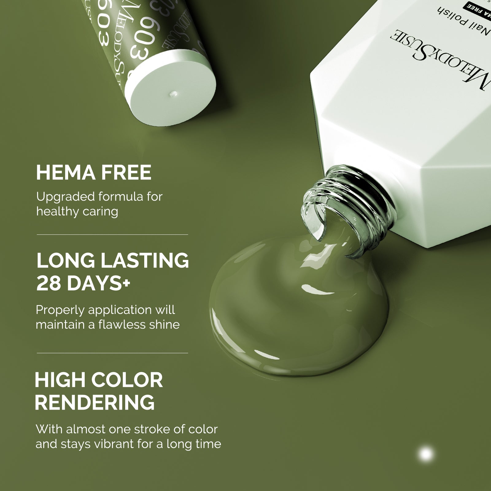 603 Olive Green - HEMA-Free Gel Nail Polish 0.5 fl oz/15ml
