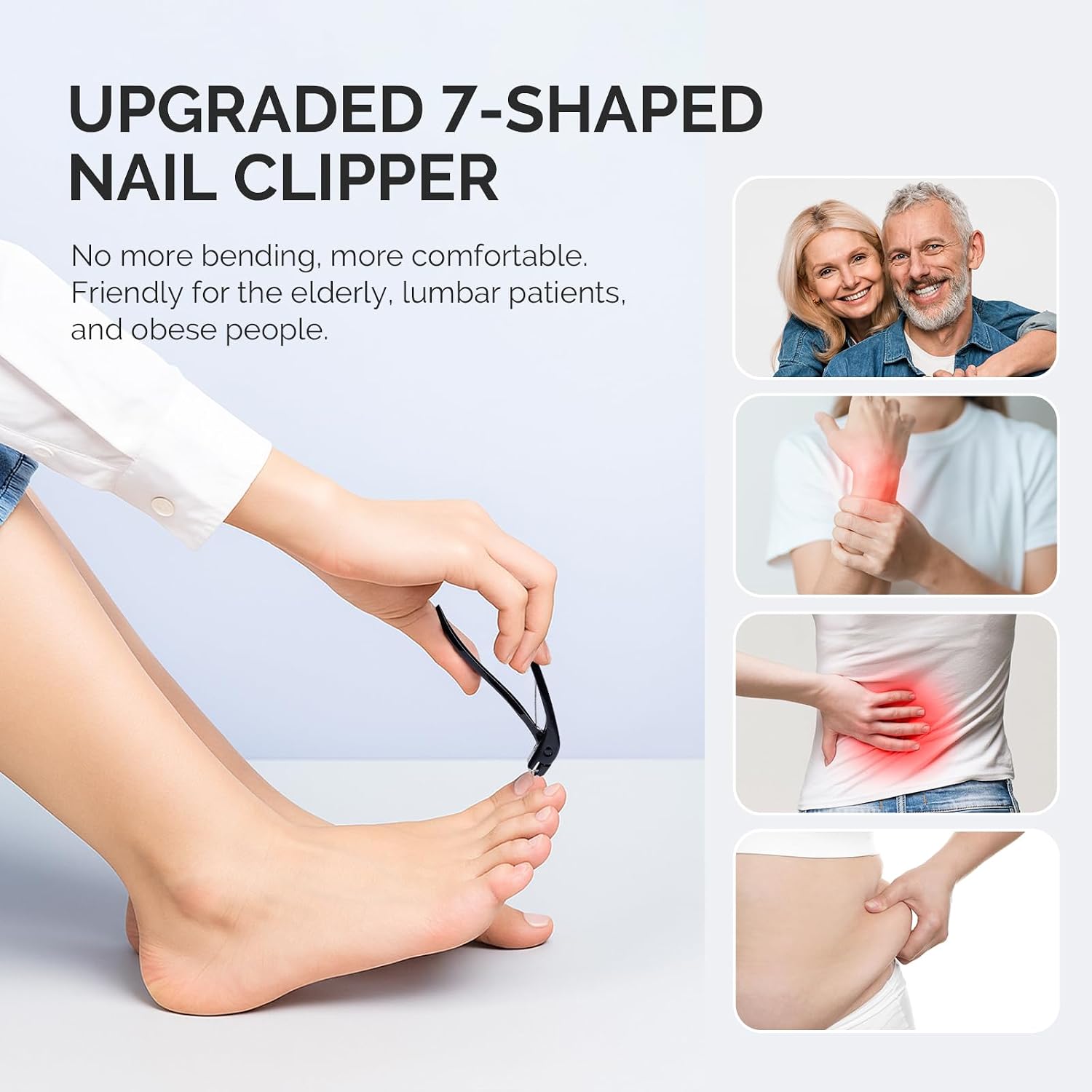Angled Head Large Nail Clipper with Nail File