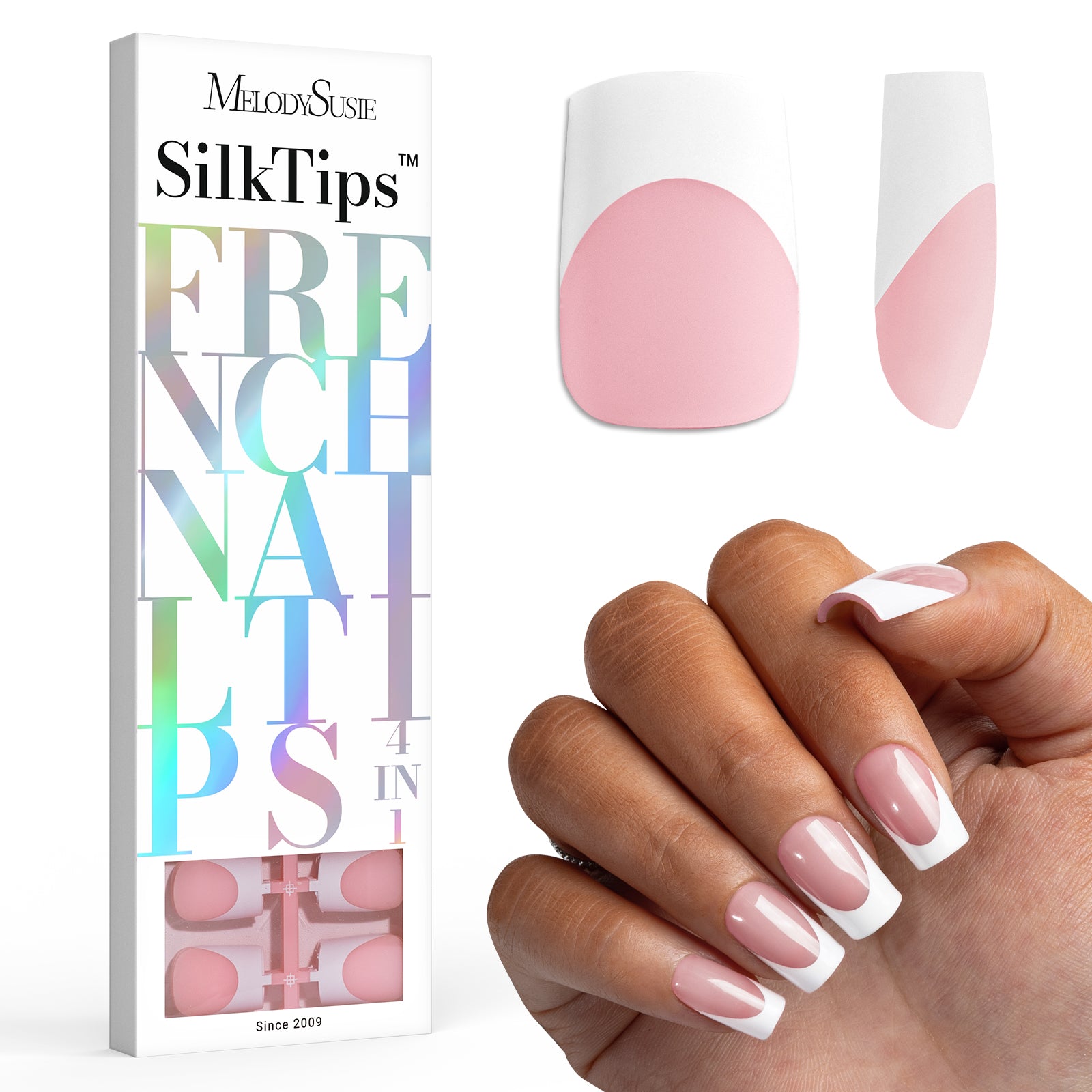 SilkTips 4 in 1 French Soft Gel Nail Tips - 150Pcs (US ONLY)