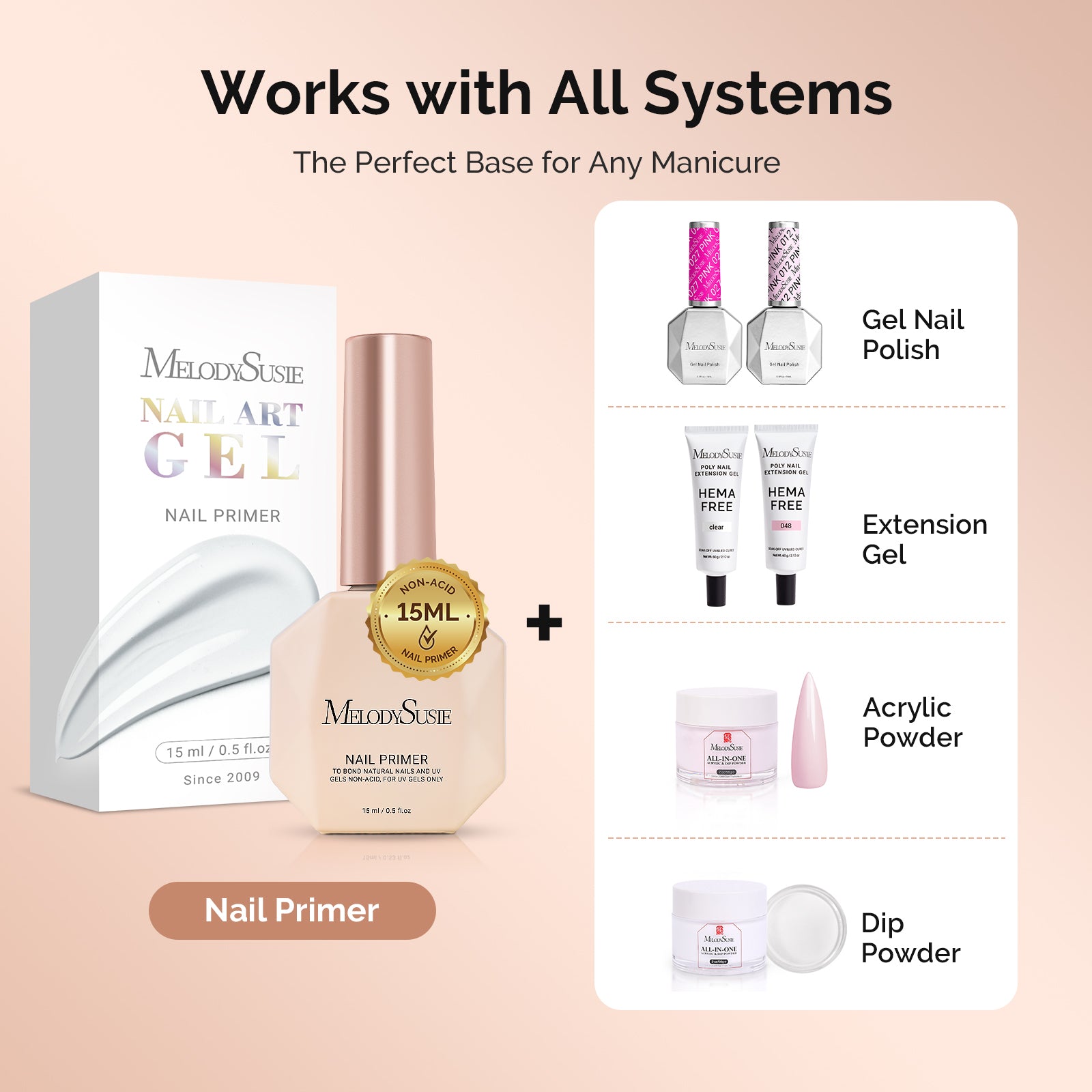 15ml Nail Dehydrator & Primer & Gel Essentials
