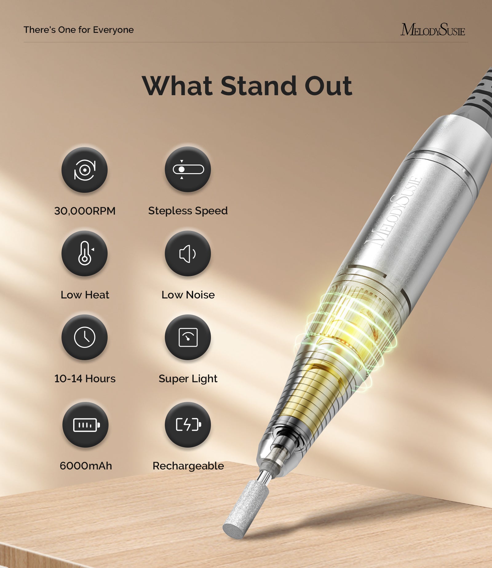 Selene(SC320D) Clip-On Rechargeable Nail Drill 30,000RPM