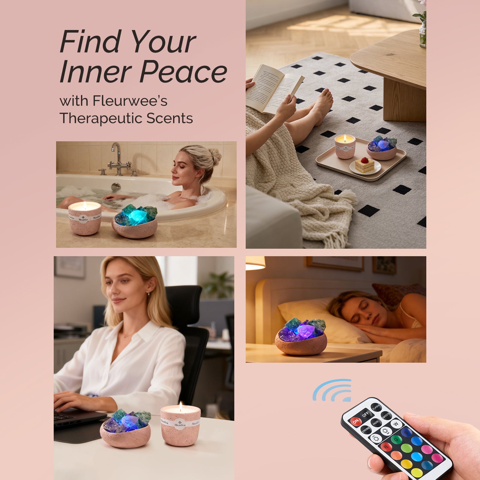 Aromatherapy Candle & Essential Oil Gift Set