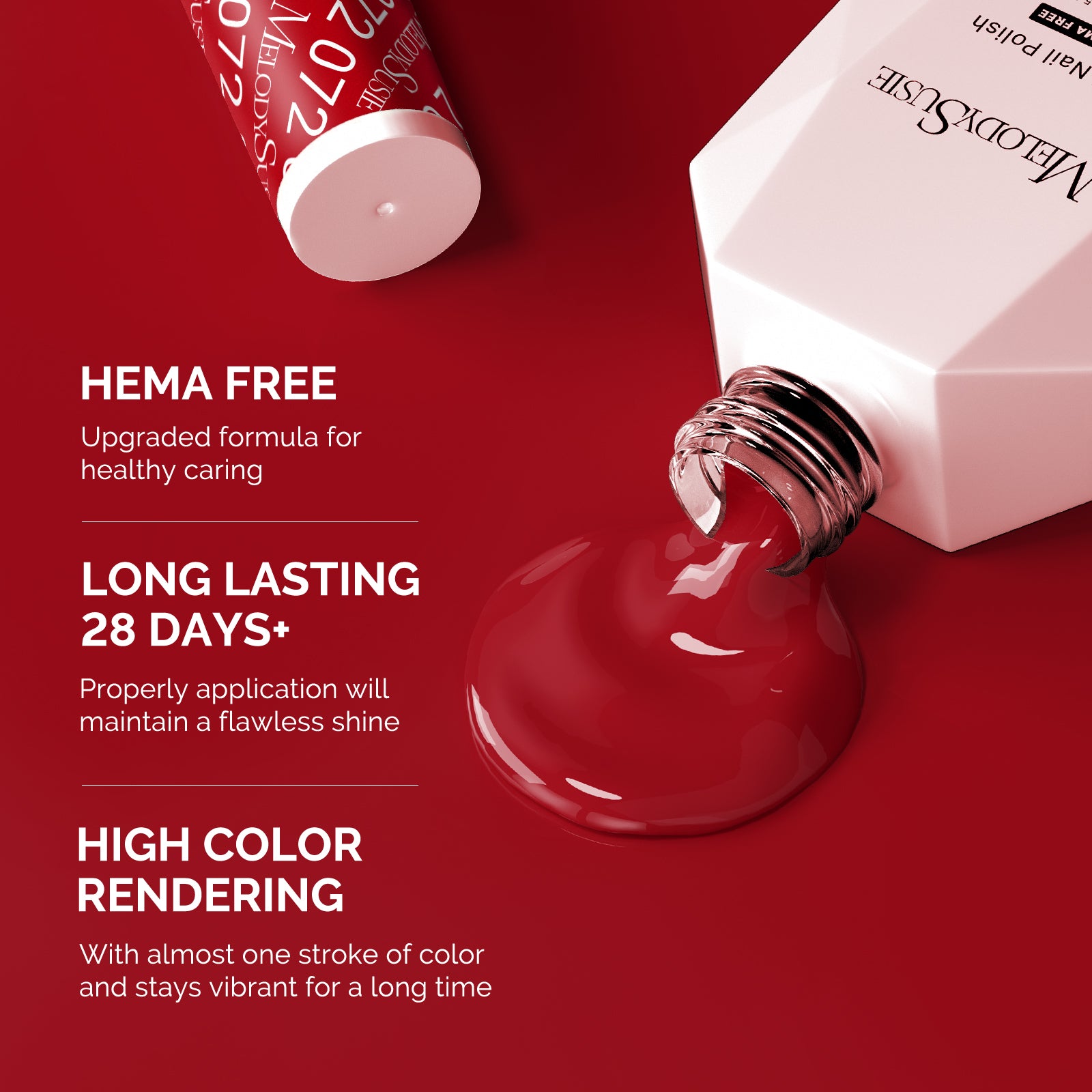 072 Red - HEMA-Free Gel Nail Polish 0.5 fl oz/15ml