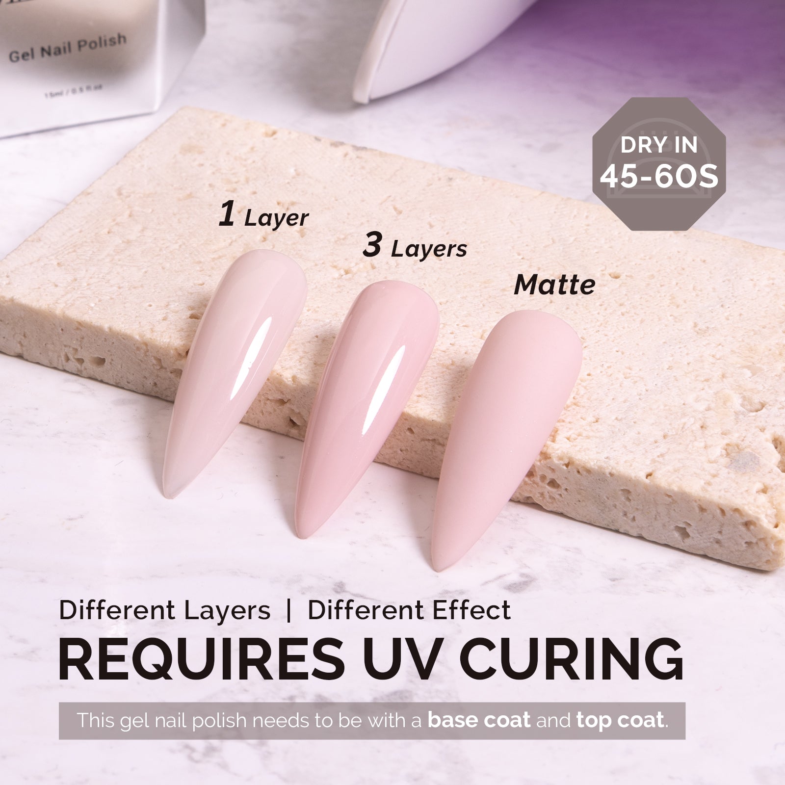 A2402 Milky Pink - Faster UV Curing Gel Nail Polish(15ml)