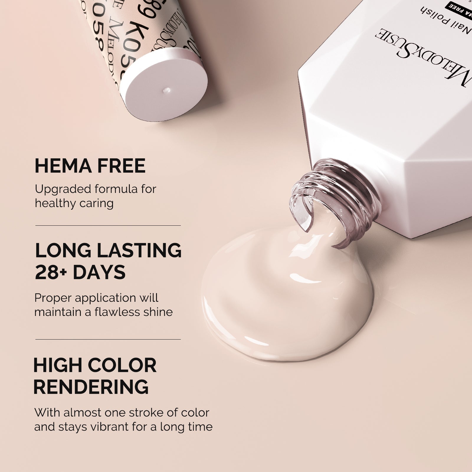 HEMA-Free Gel Nail Polish 0.5 fl oz/15ml - K0589 Thick Beige Nude Pink