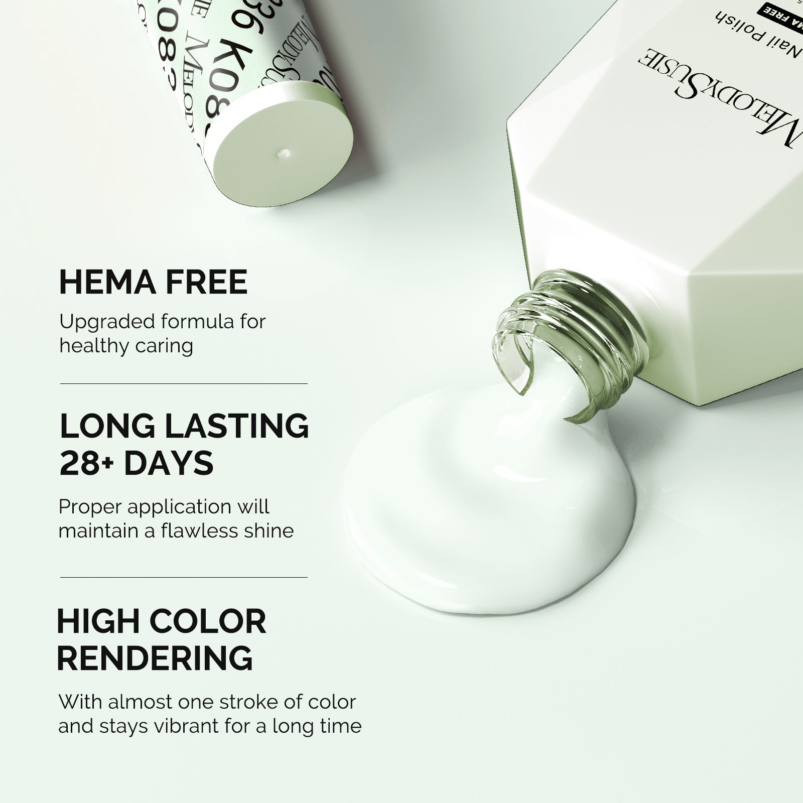 HEMA-Free Gel Nail Polish 0.5 fl oz/15ml - K0836 Thick Creamy Light Mint Green