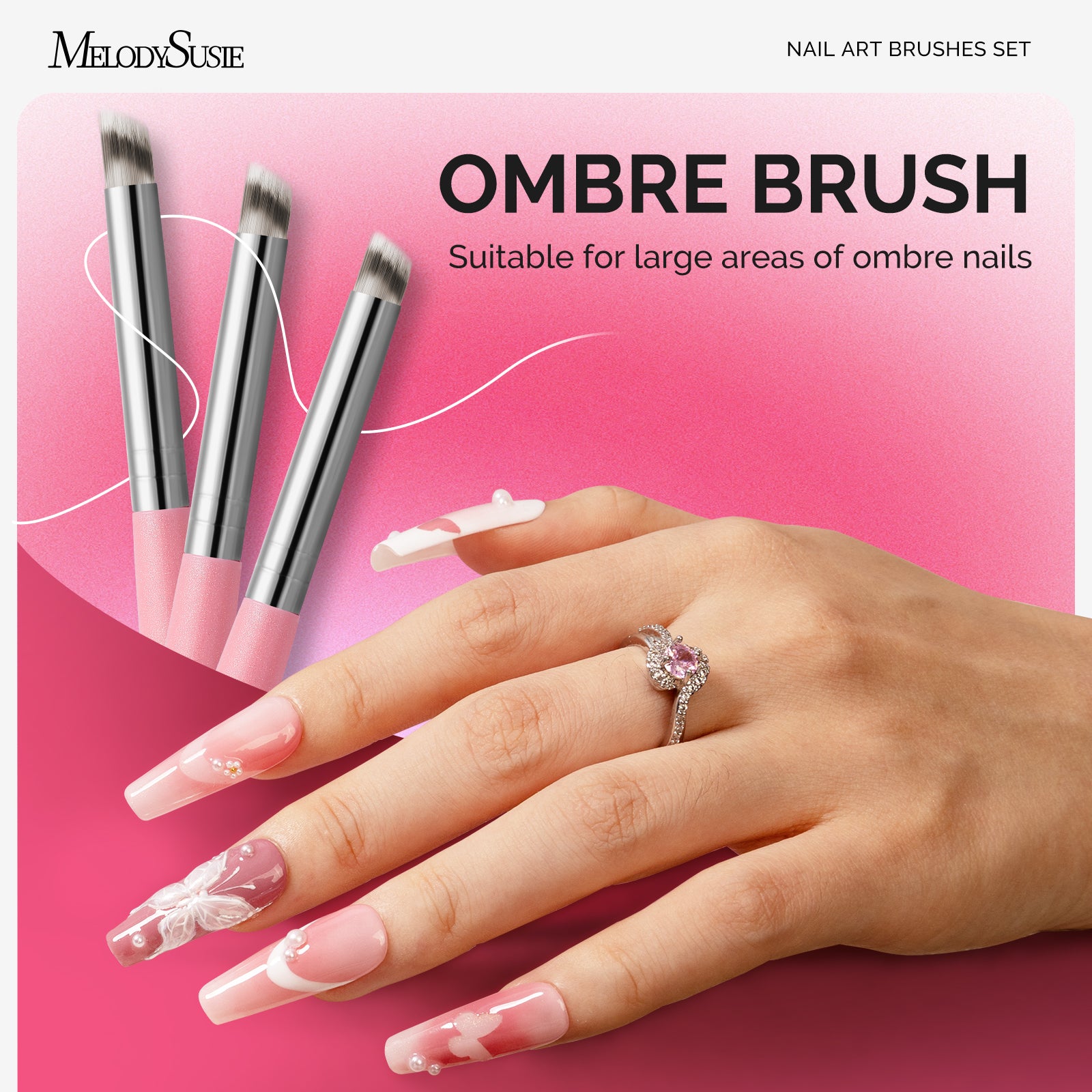 Ombre Nail Brushes 6Pcs