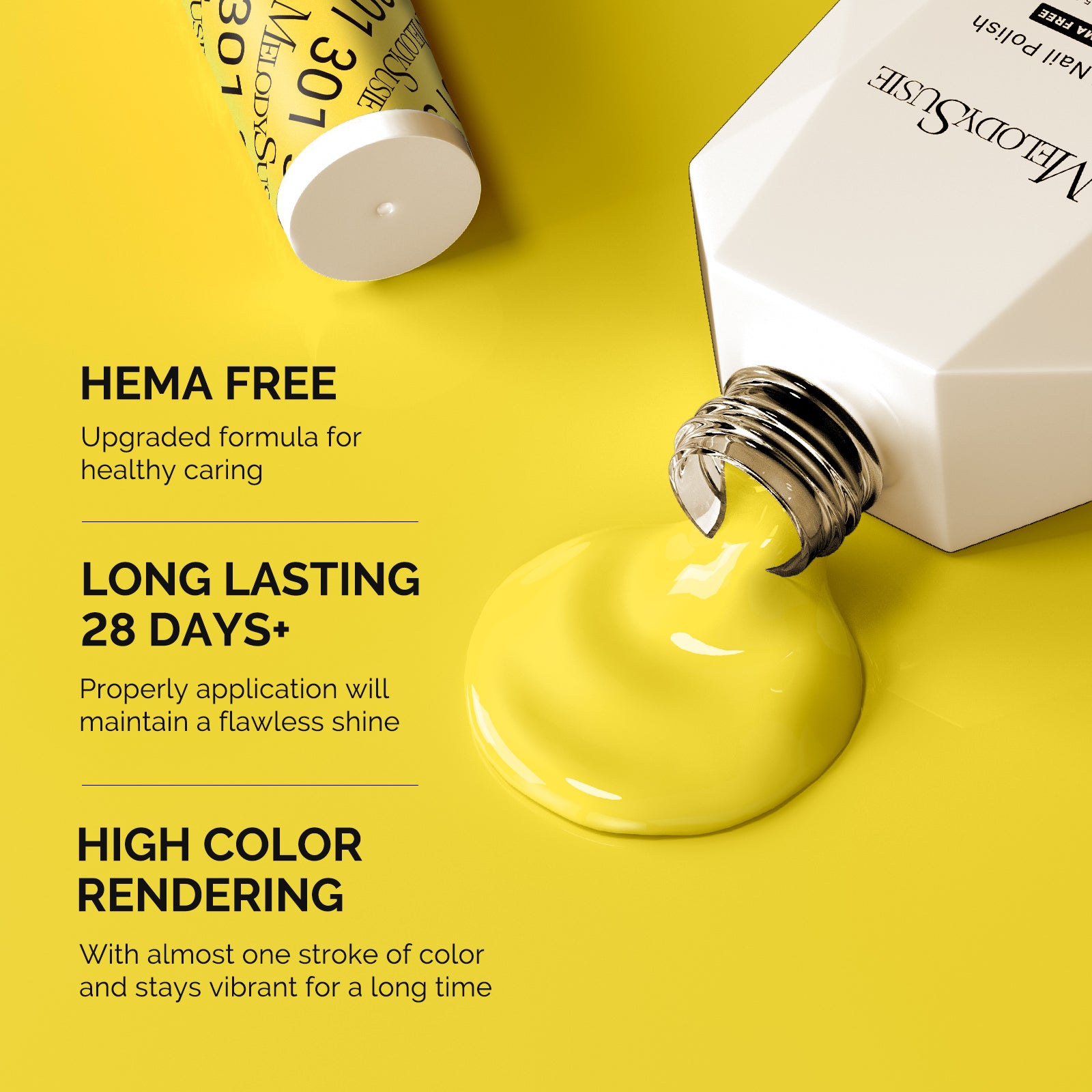 301 Lemonade Yellow - HEMA-Free Gel Nail Polish 0.5 fl oz/15ml
