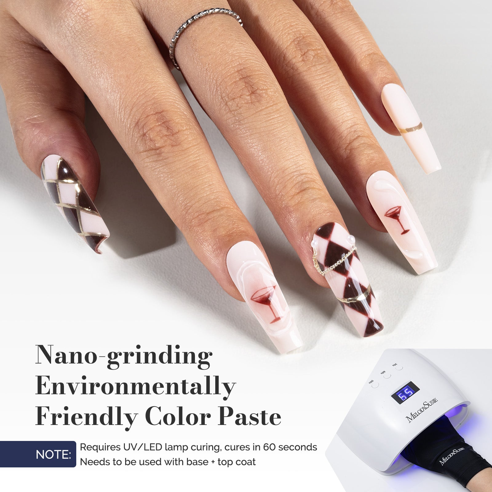 Fleurwee HEMA-Free & HPMA-Free & TPO-Free Gel Polish 2Pcs Bordeaux Red Brown&Pale Pink-P02+P12