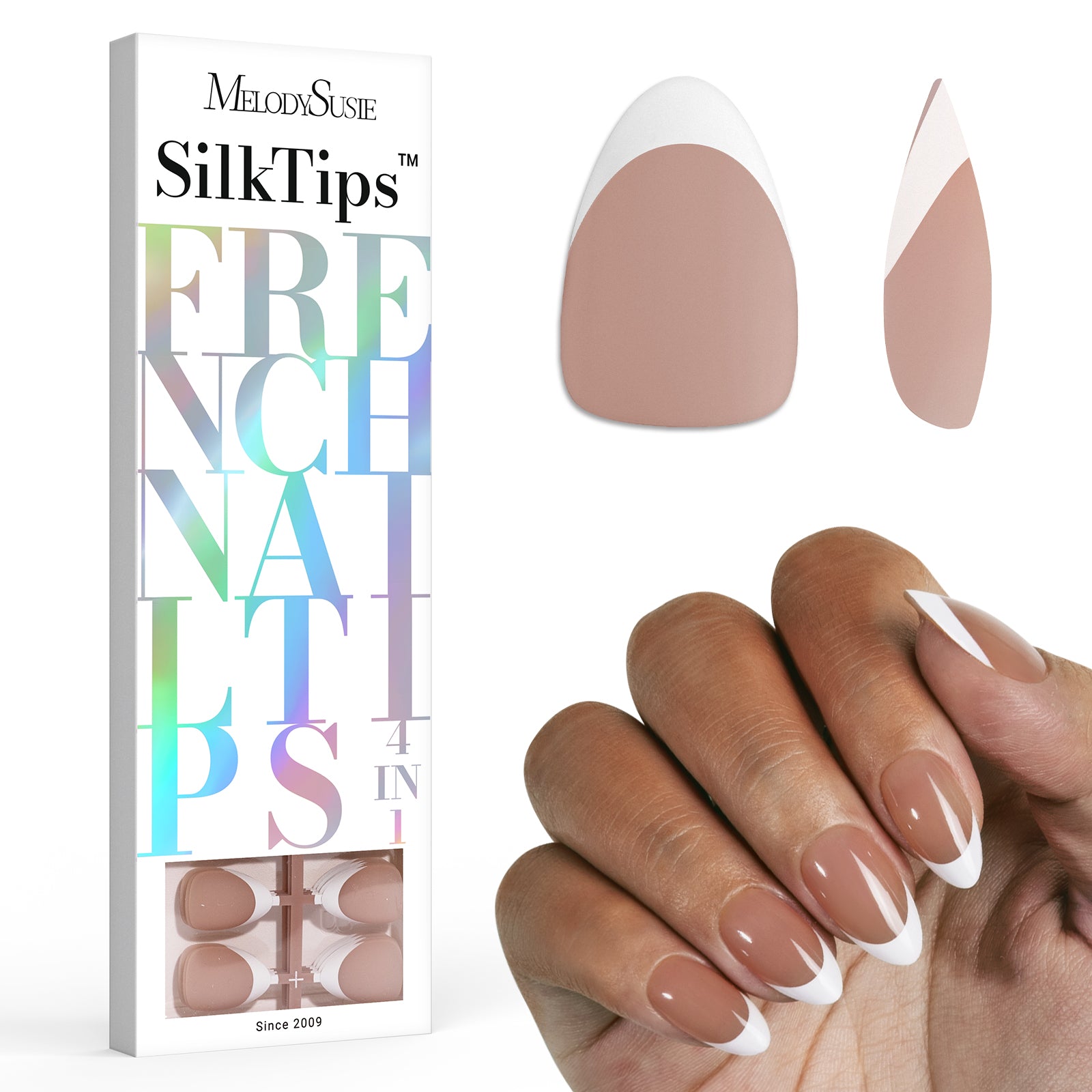 SilkTips 4 in 1 French Soft Gel Nail Tips - 150Pcs (US ONLY)