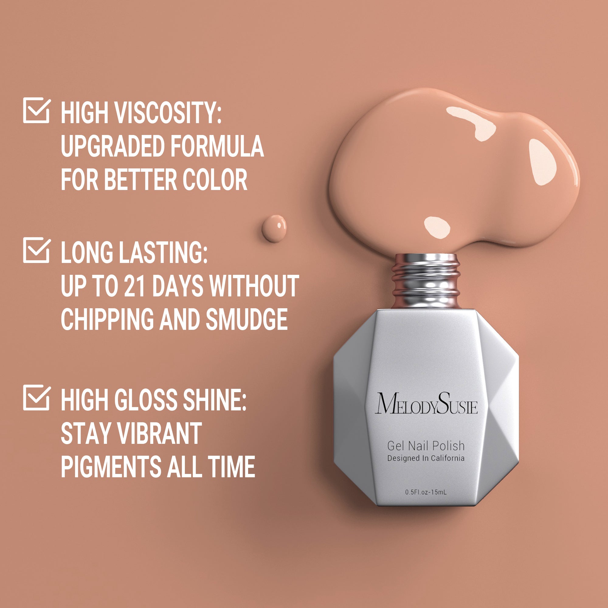 175 Nude Orange - Gel Nail Polish(15ml)