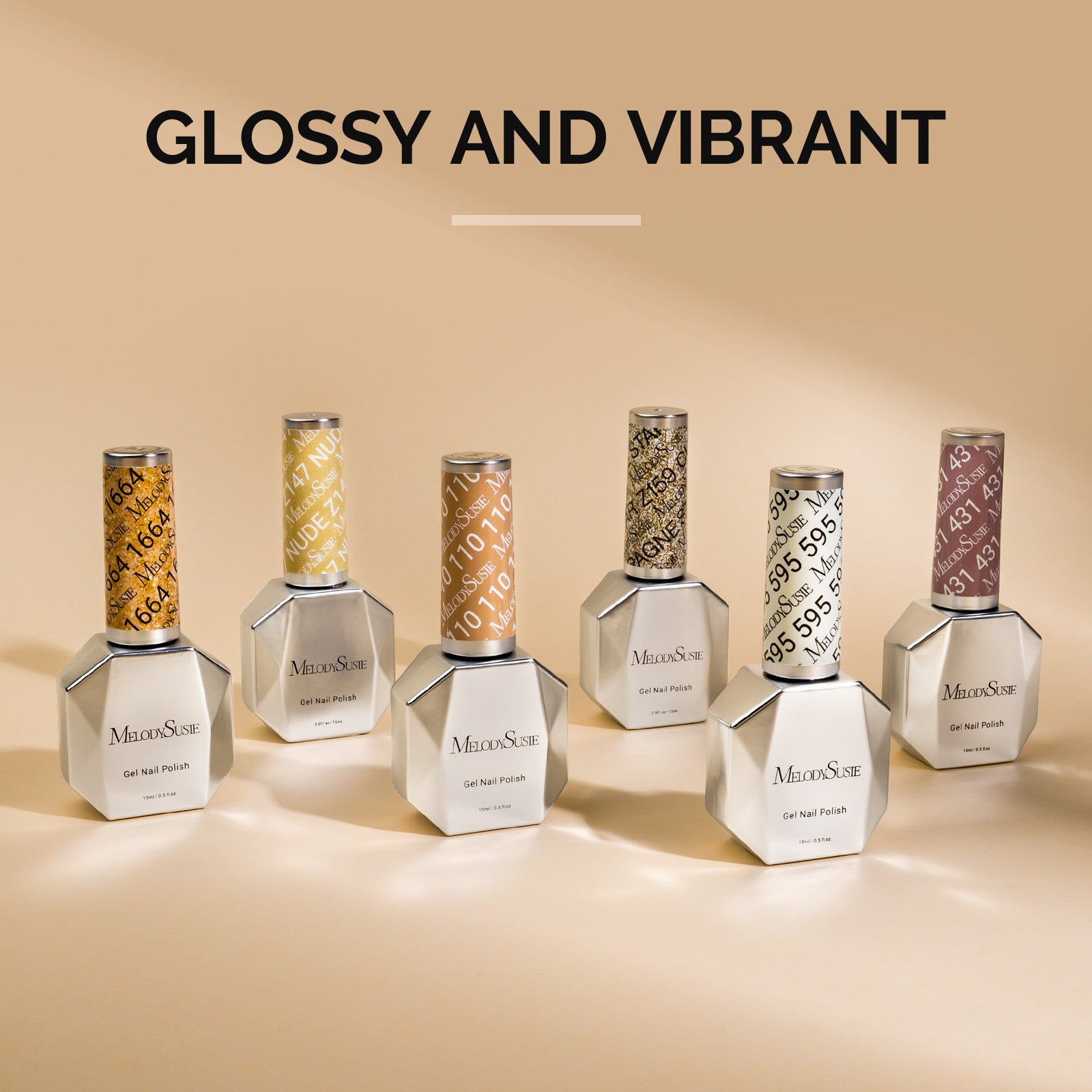 6 Colors TPO-Free Thick Gel Nail Polish Set 15ml - Brown