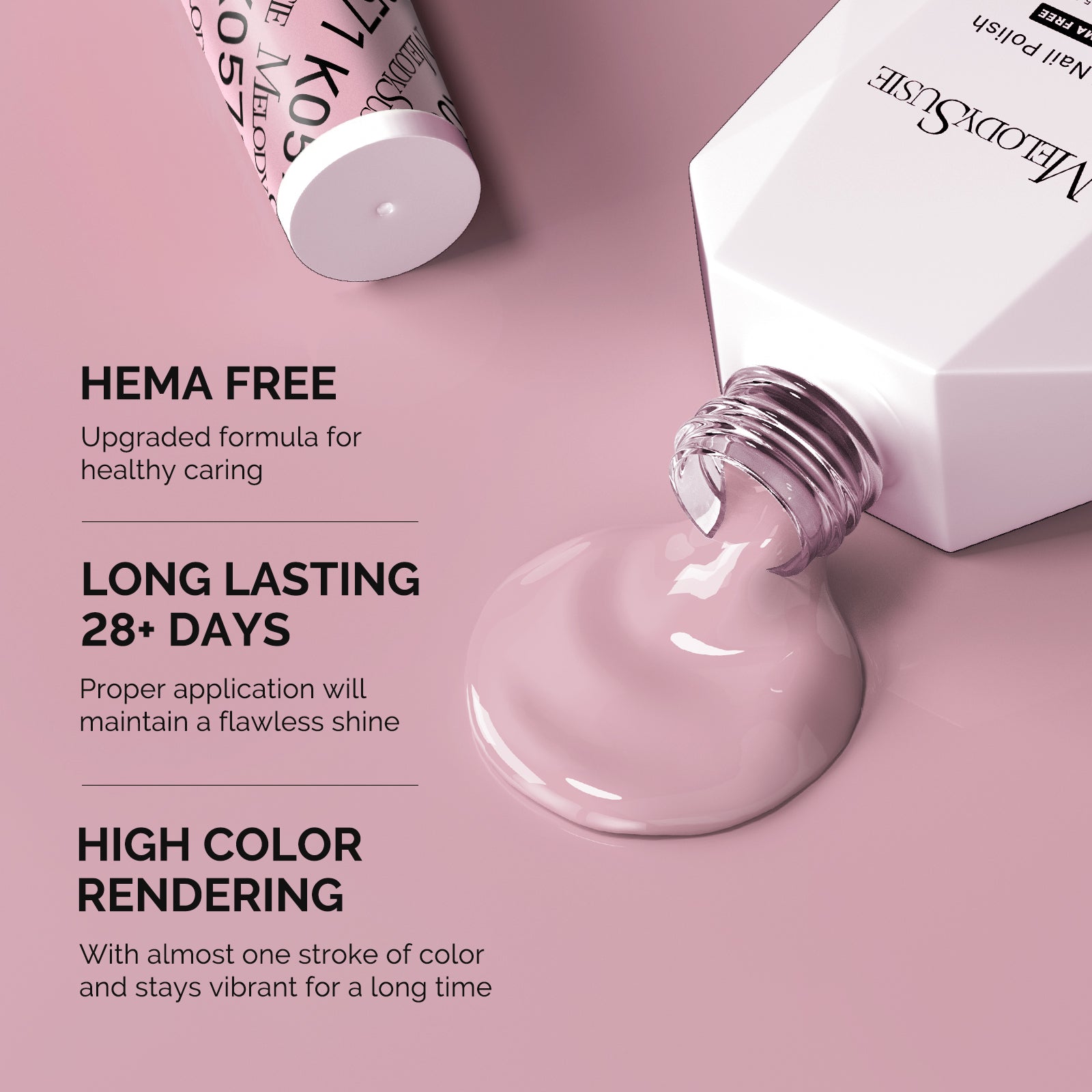 HEMA-Free Gel Nail Polish 0.5 fl oz/15ml - K0571 Thick Lavender Nude Pink