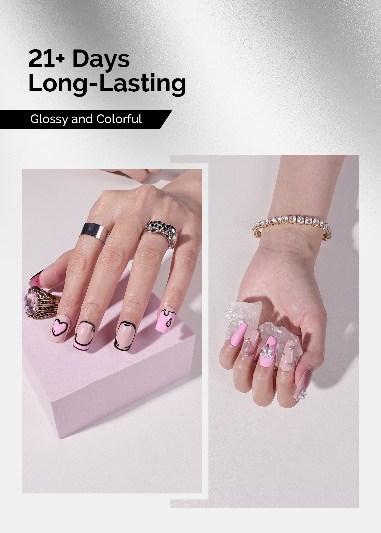 2 Pack 15ml TPO-Free Thick Gel Nail Polish (093 Cinnamon Cloud and 012 Pretty Pink)