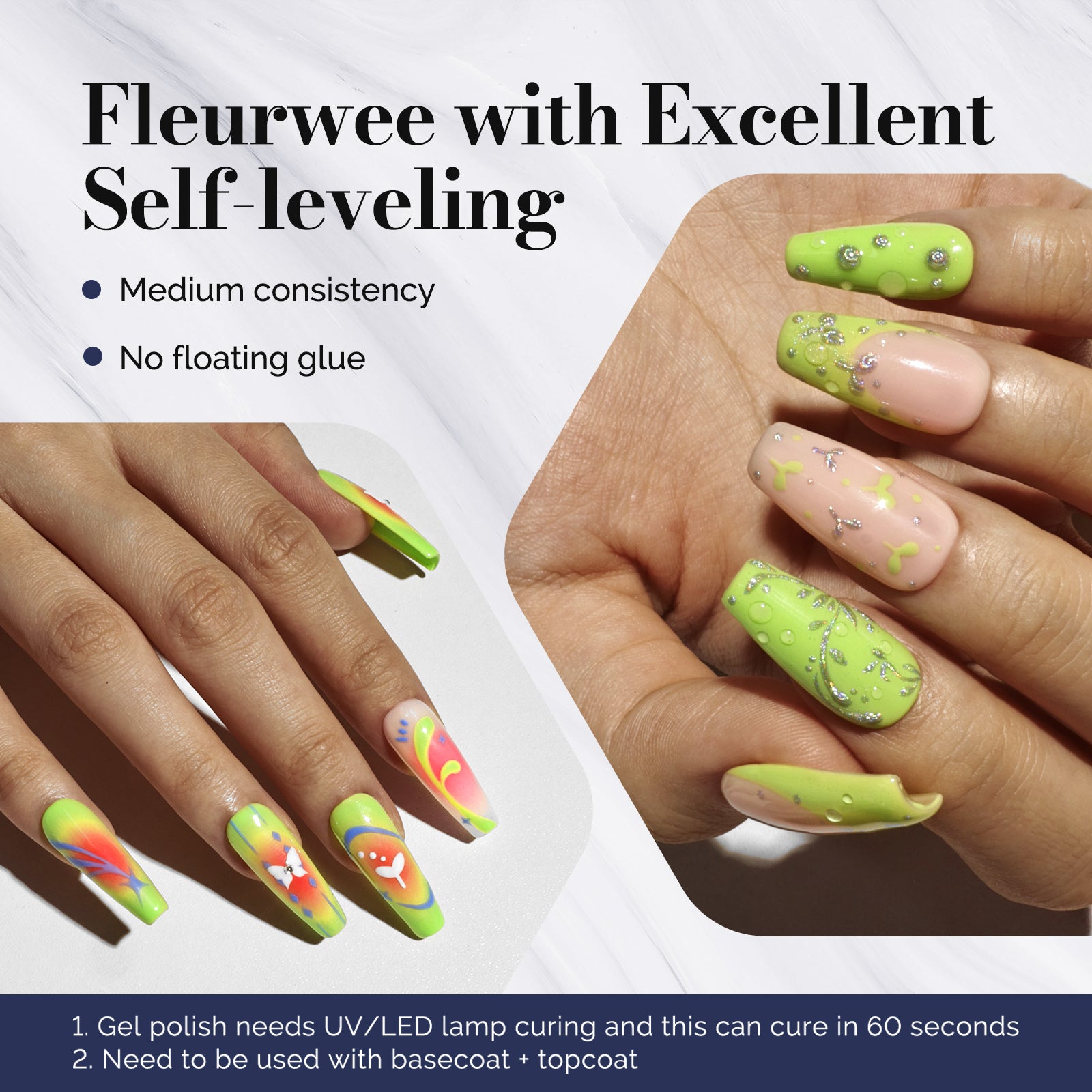 Fleurwee HEMA-Free & HPMA-Free & TPO-Free Gel Nail Polish Plant-based 0.5 fl oz/15ml - P42 Buds Green