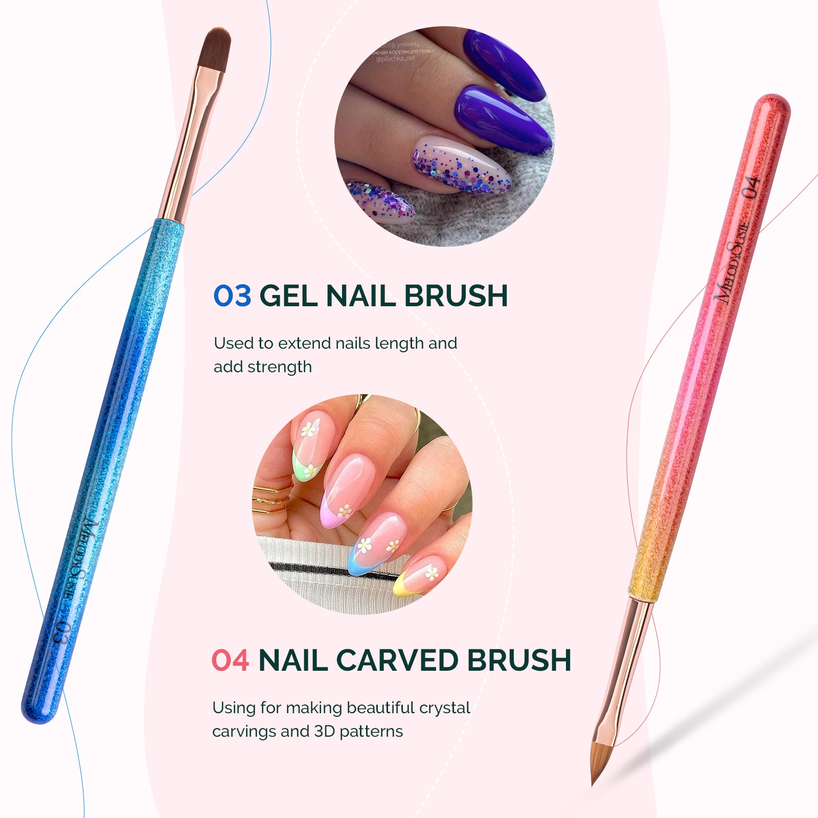 Gradient Nail Art Brushes Set (7Pcs)