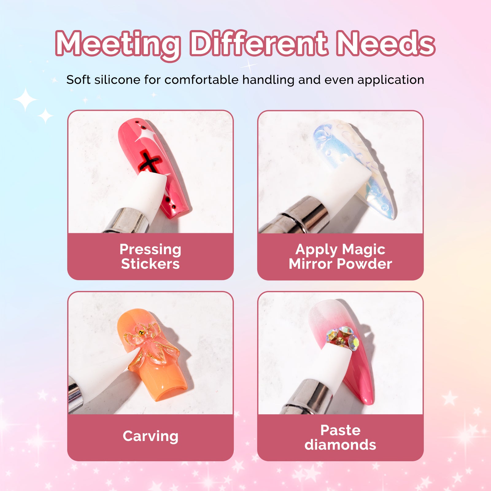 Nail Art Sculpture Pen Acrylic Dual Tipped Brushes 5 Pcs