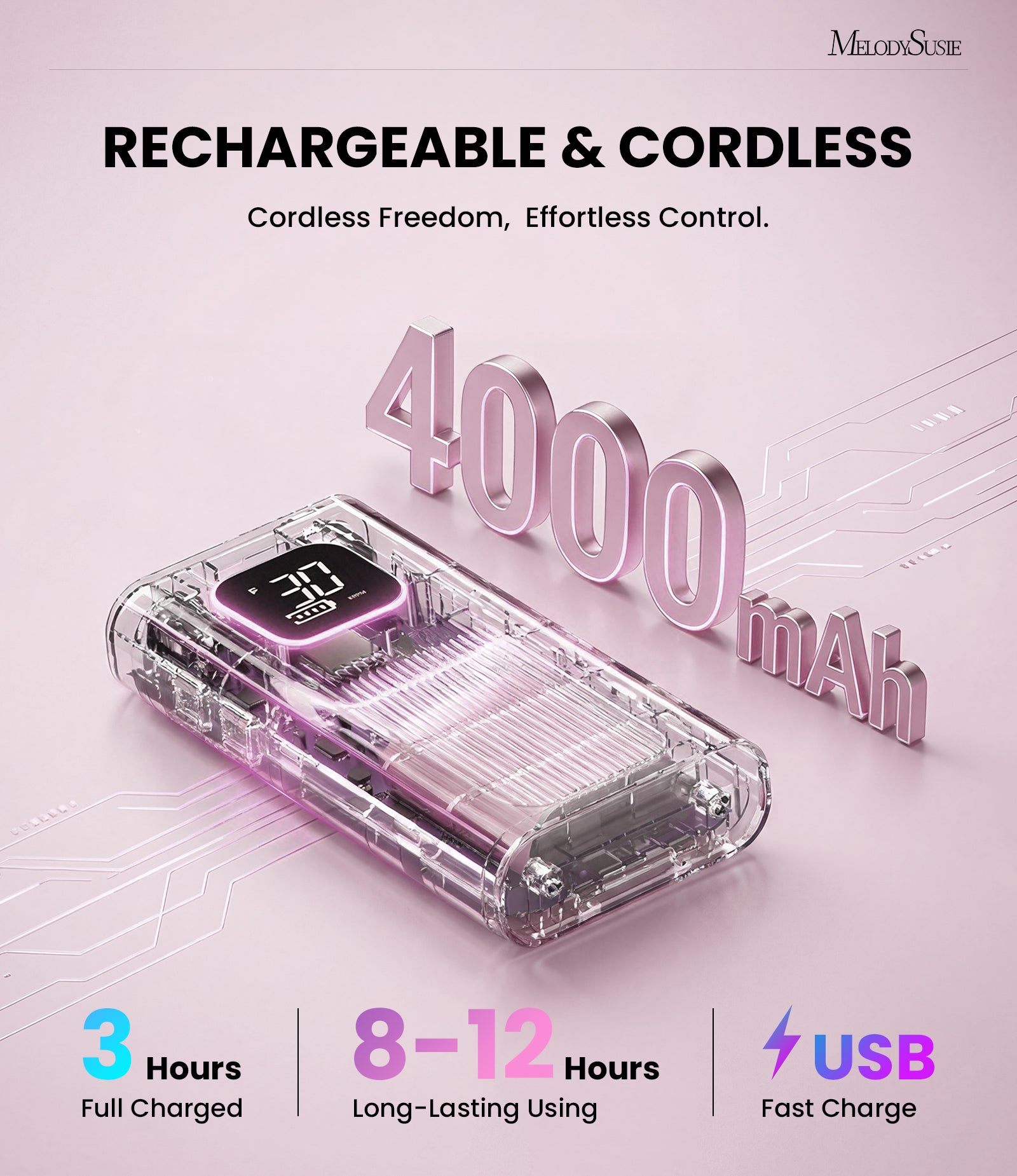 SC300E Clip-On Rechargeable Nail Drill 30,000RPM