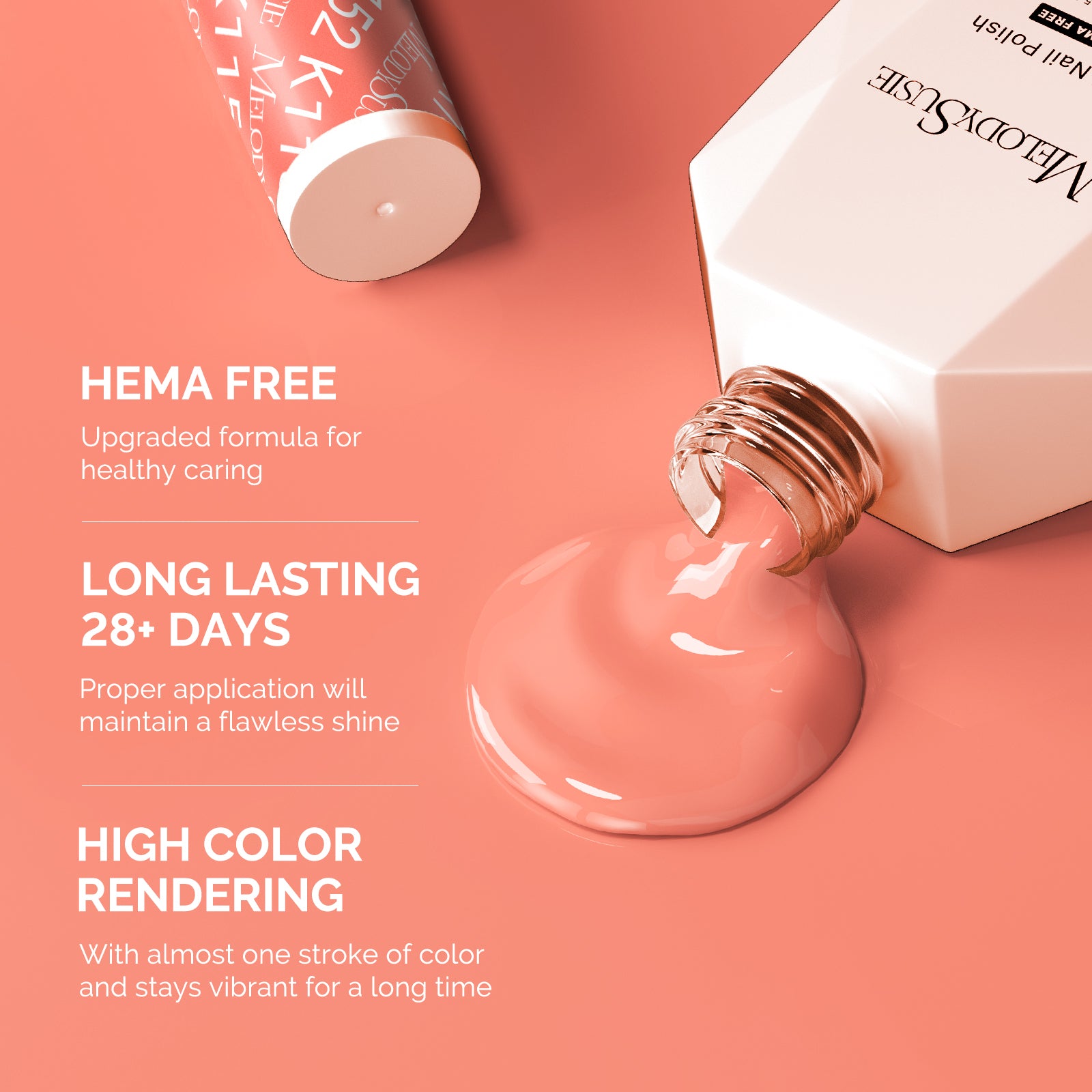 HEMA-Free Gel Nail Polish 0.5 fl oz/15ml - K1152 Thick Coral Orange