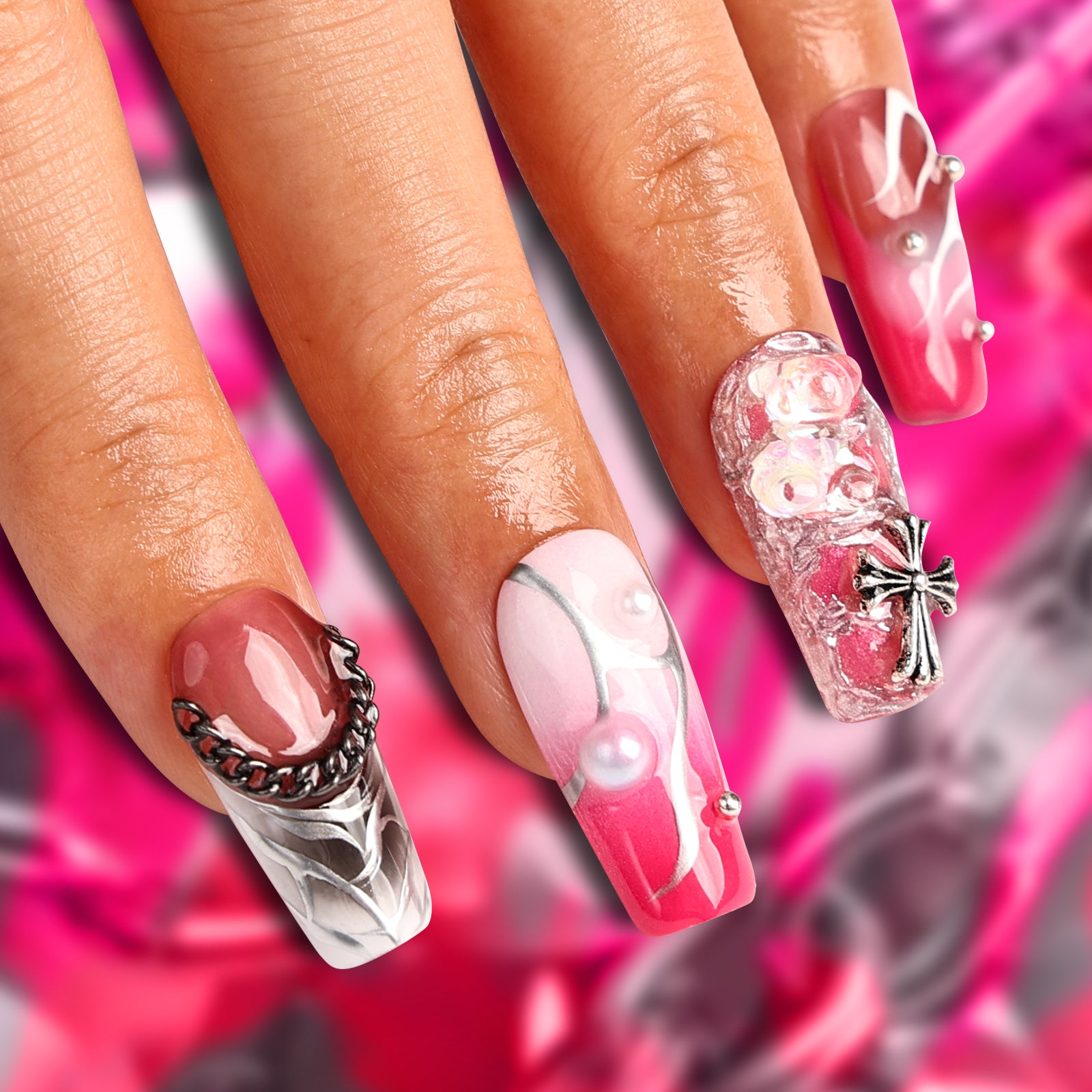 Gradient Luv Coffin Regular Press On Nails | MelodySusie