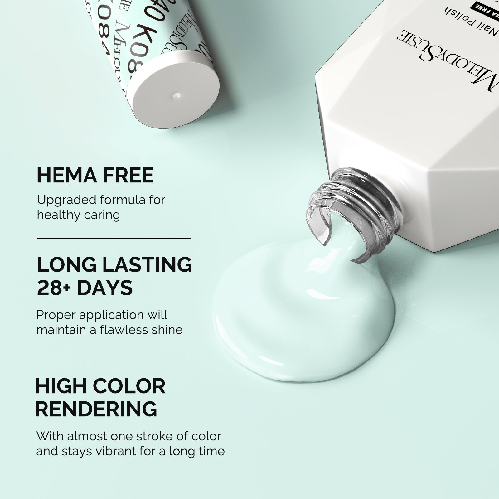 HEMA-Free Gel Nail Polish 0.5 fl oz/15ml - K0840 Thick Light Mint Green