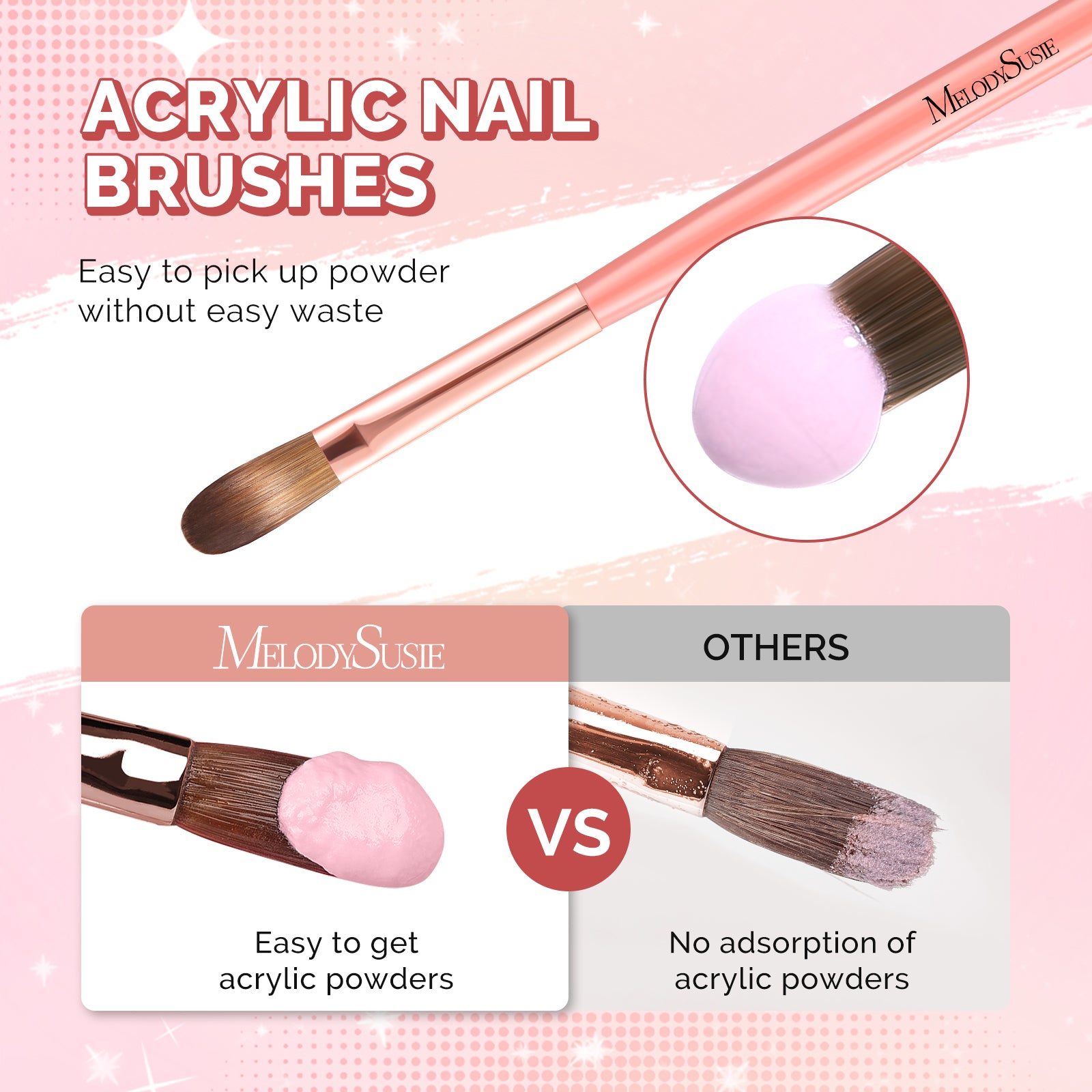 3Pcs Acrylic Nail Brush Set