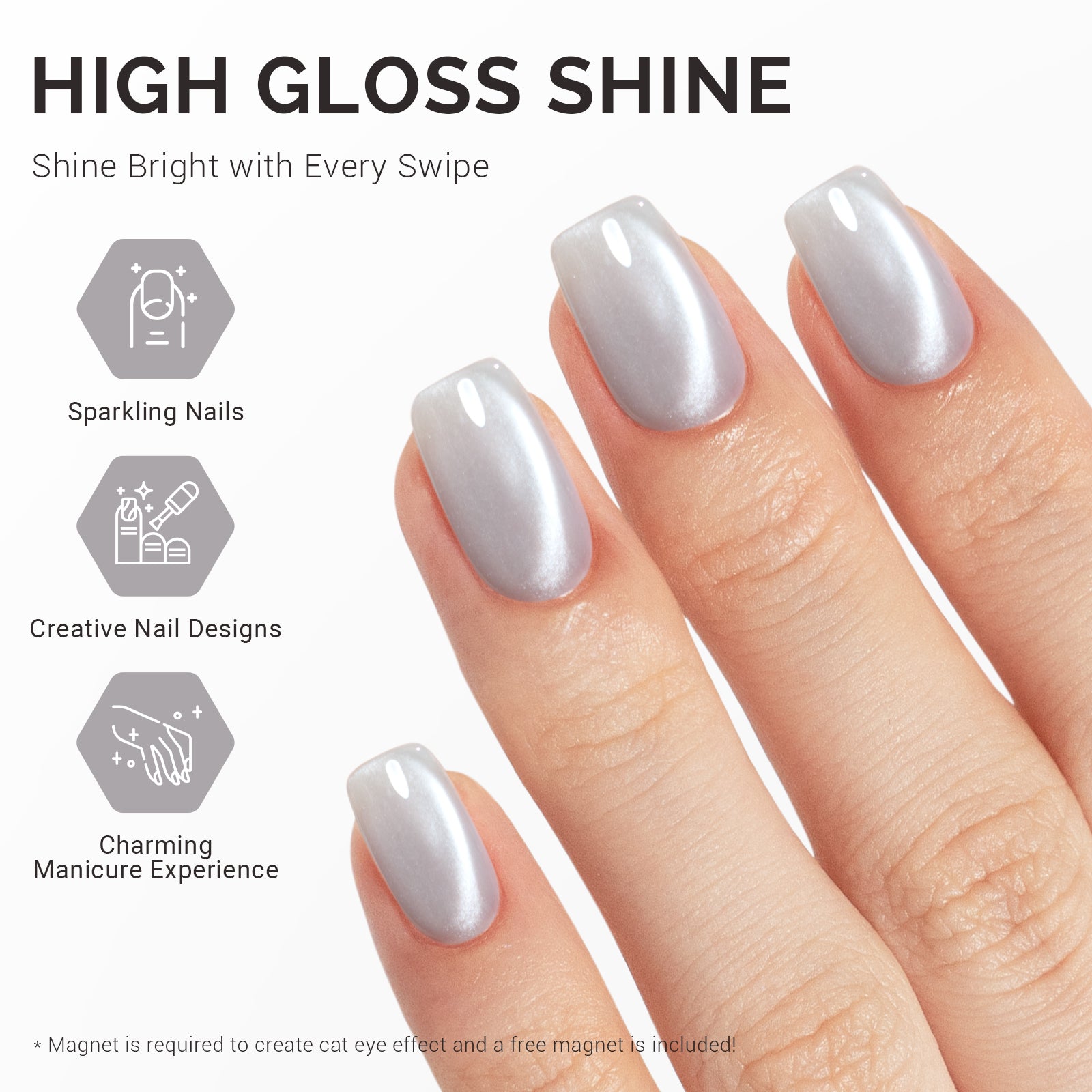 Jeweliver Cat Eye HEMA-Free & TPO-Free Gel Nail Polish 0.5 fl oz/15ml - Bright Fine G1080
