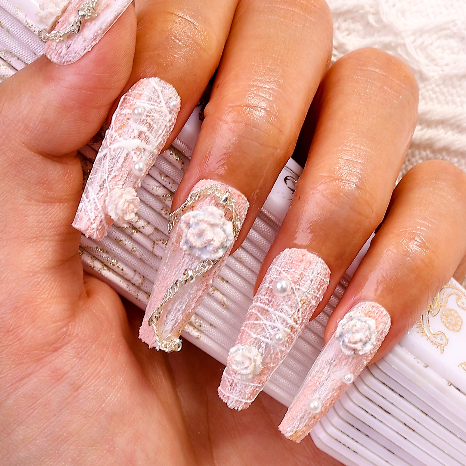 Twilight Rose Manor Coffin Deep Press On Nails