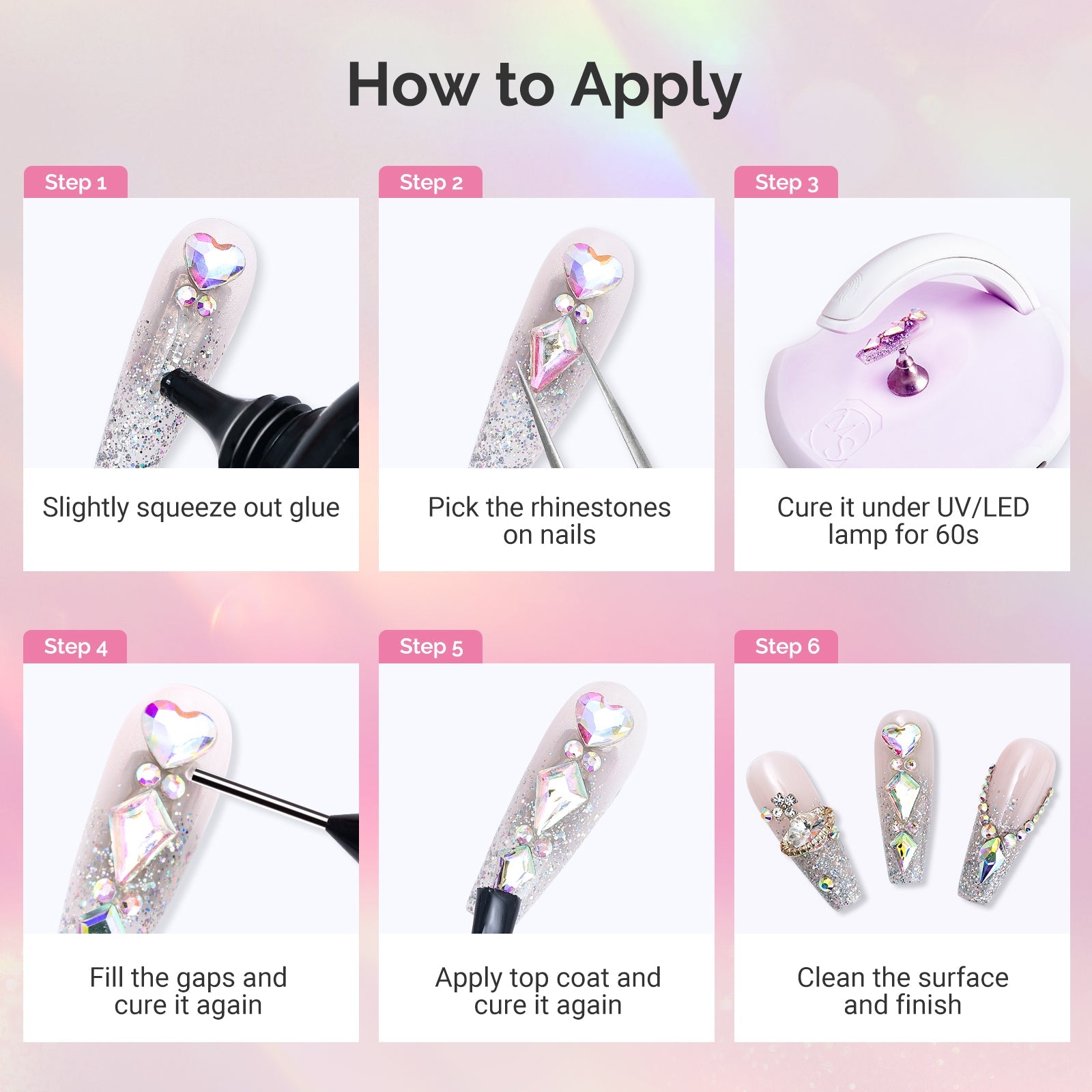 Nail Rhinestone Glue 2Pcs 12ml