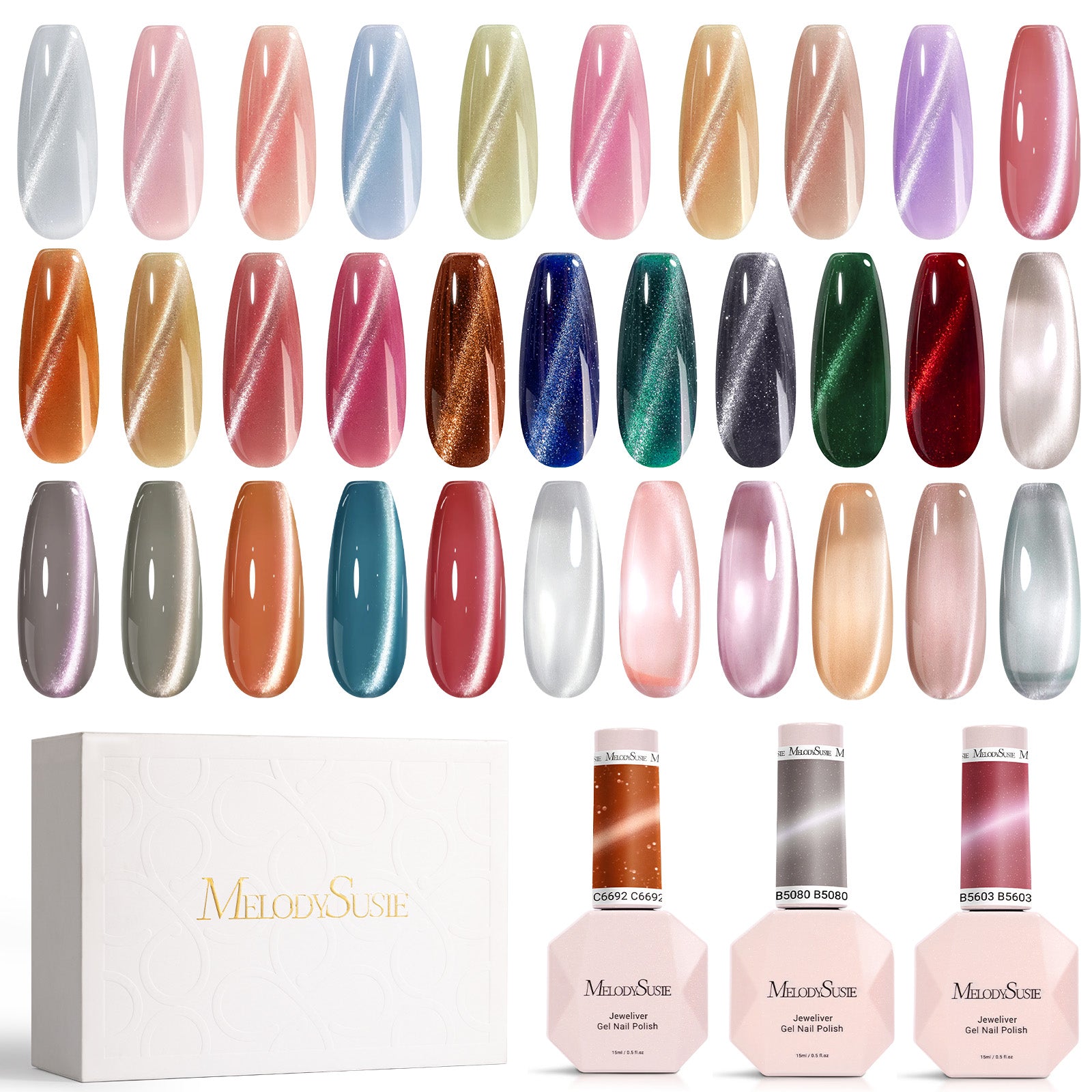 Jeweliver Cat Eye Gel Nail Polish - 32 Colors