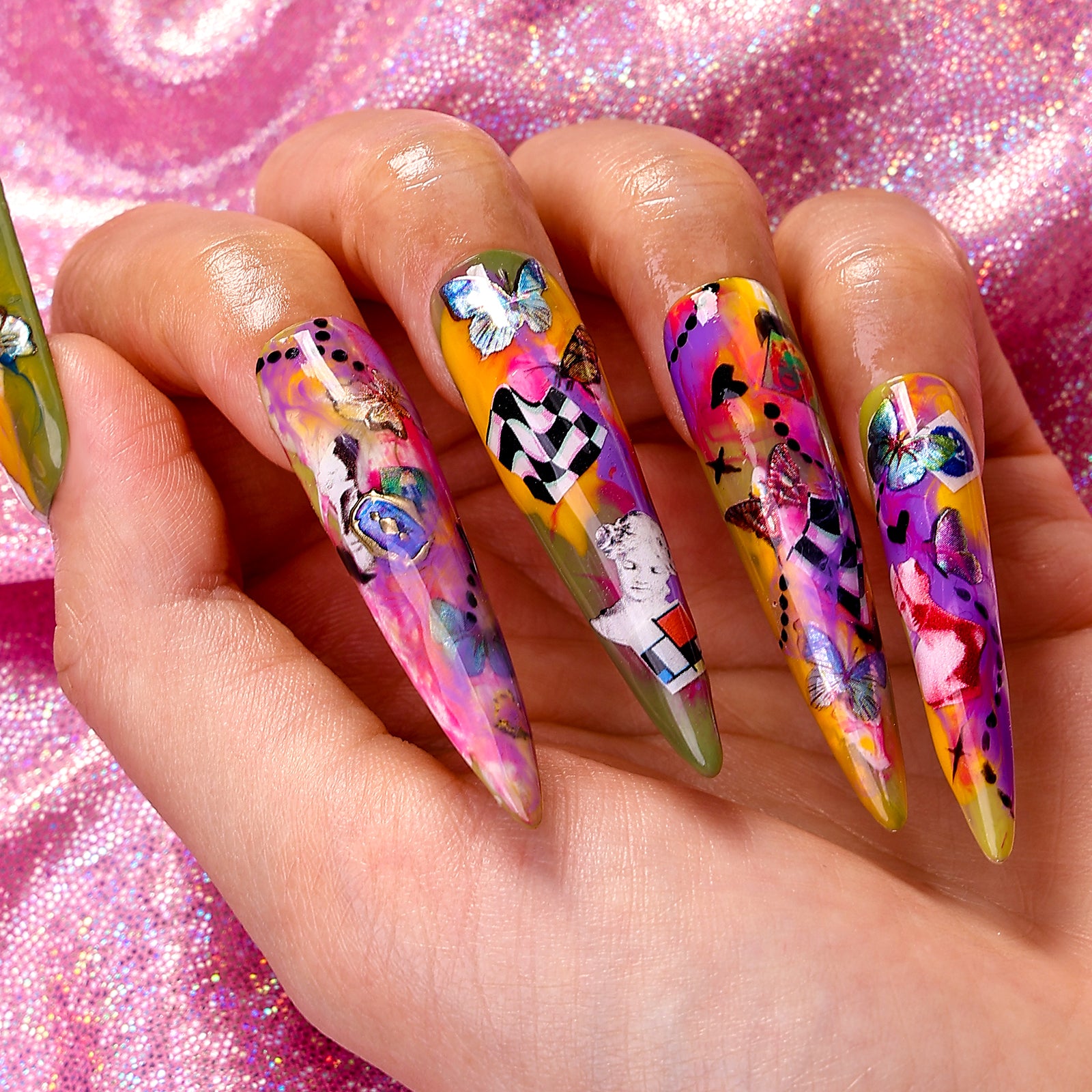 Sweet Sparkle Stiletto Longest Press On Nails | MelodySusie