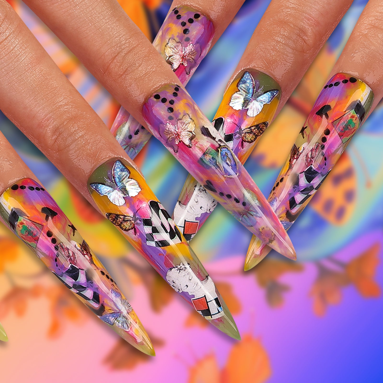 Sweet Sparkle Stiletto Longest Press On Nails