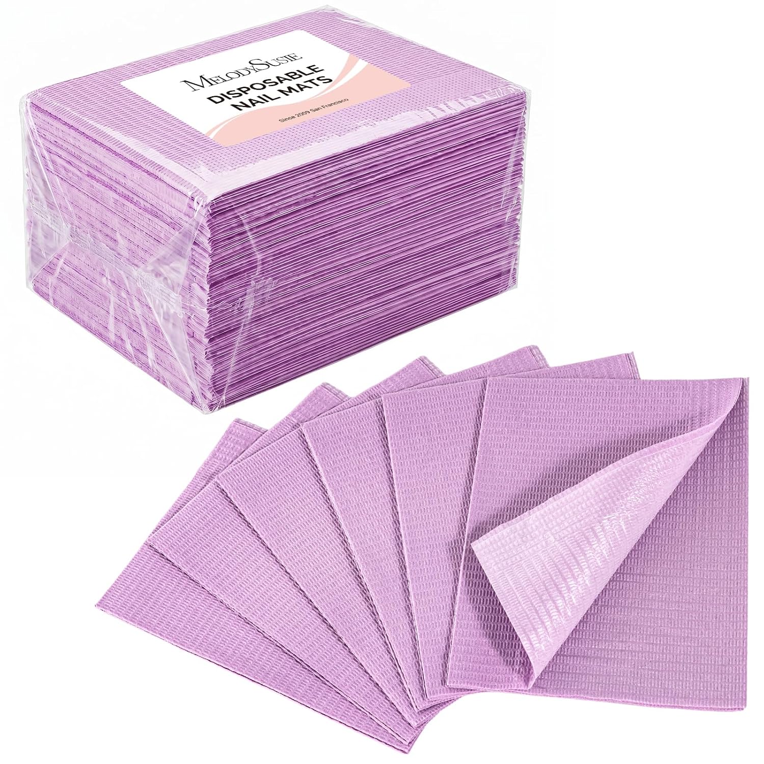 Disposable Nail Mats, 3-Ply Absorbent Nail Art Table Pads 50Pcs