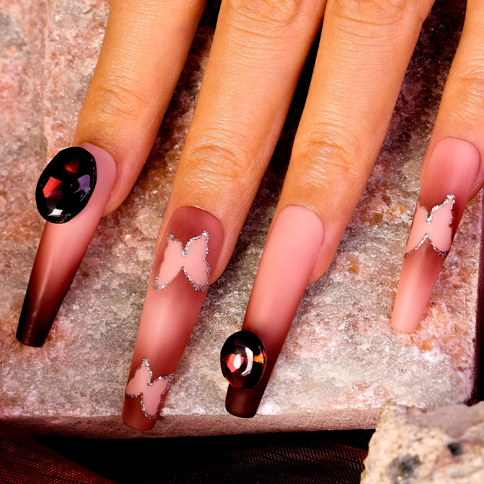 Butterfly Garden Coffin Xtreme Press On Nails | MelodySusie