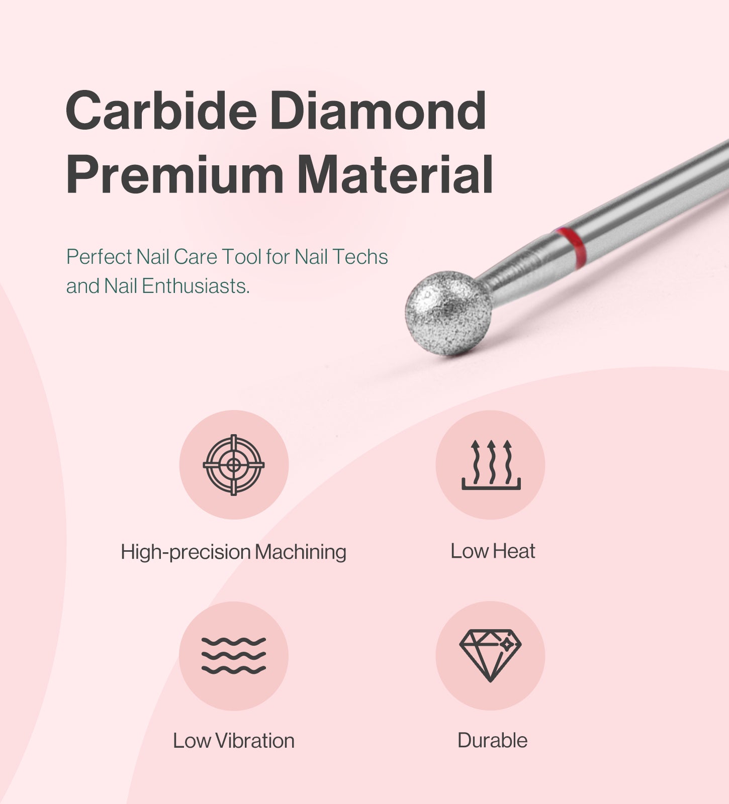 Ball Shape Carbide Diamond Under Nail Cleaner Nail Drill Bit