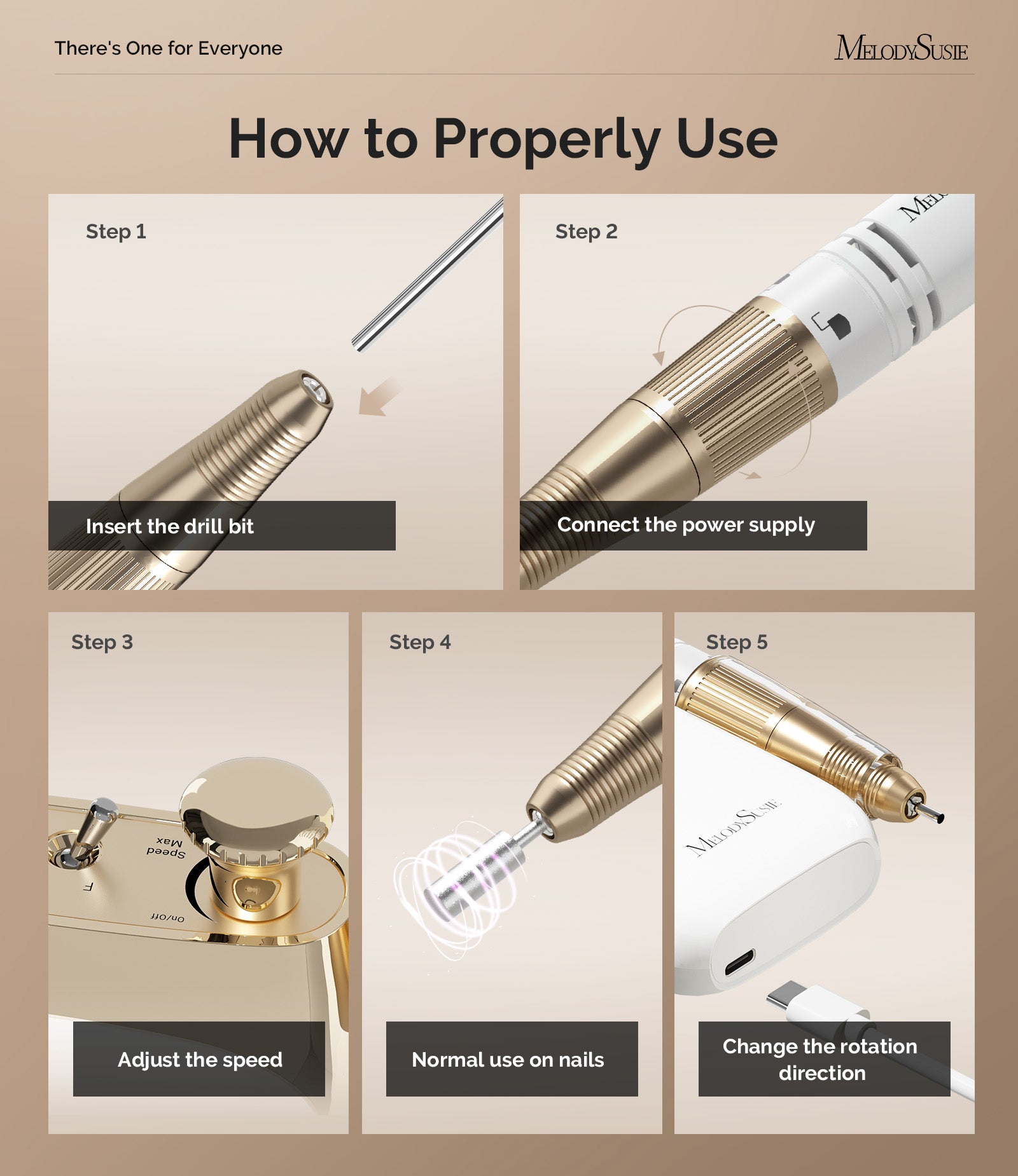 Jade(SC320C) Clip-On Vintage-Style Rechargeable Nail Drill 30,000RPM