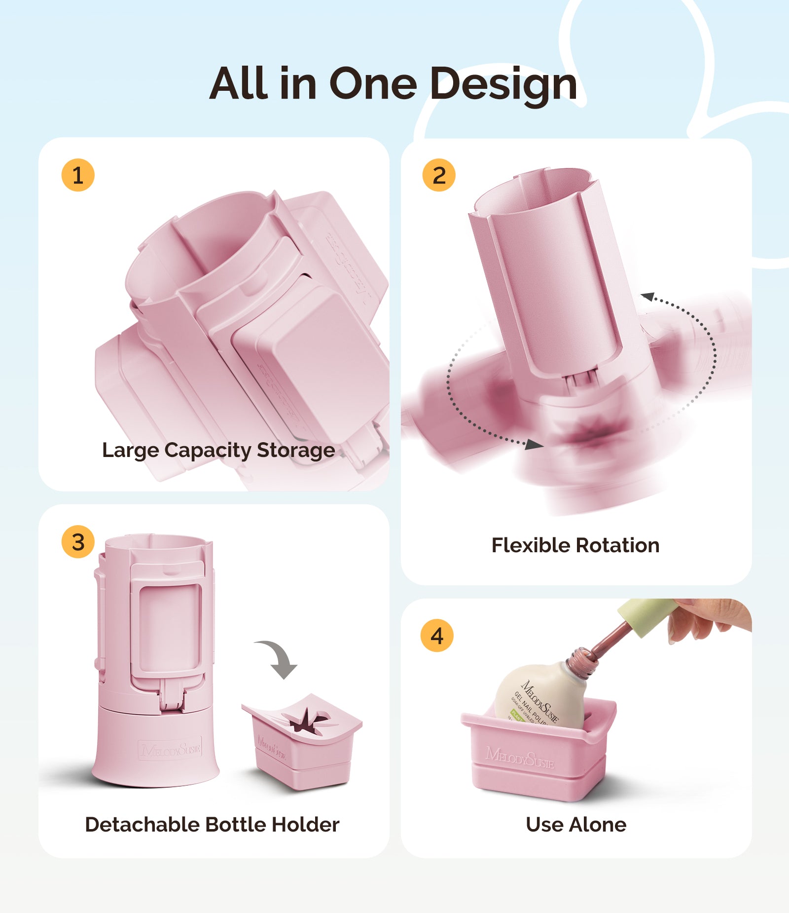 GelCarousel Rotatable Nail Art DIY Station - Pink