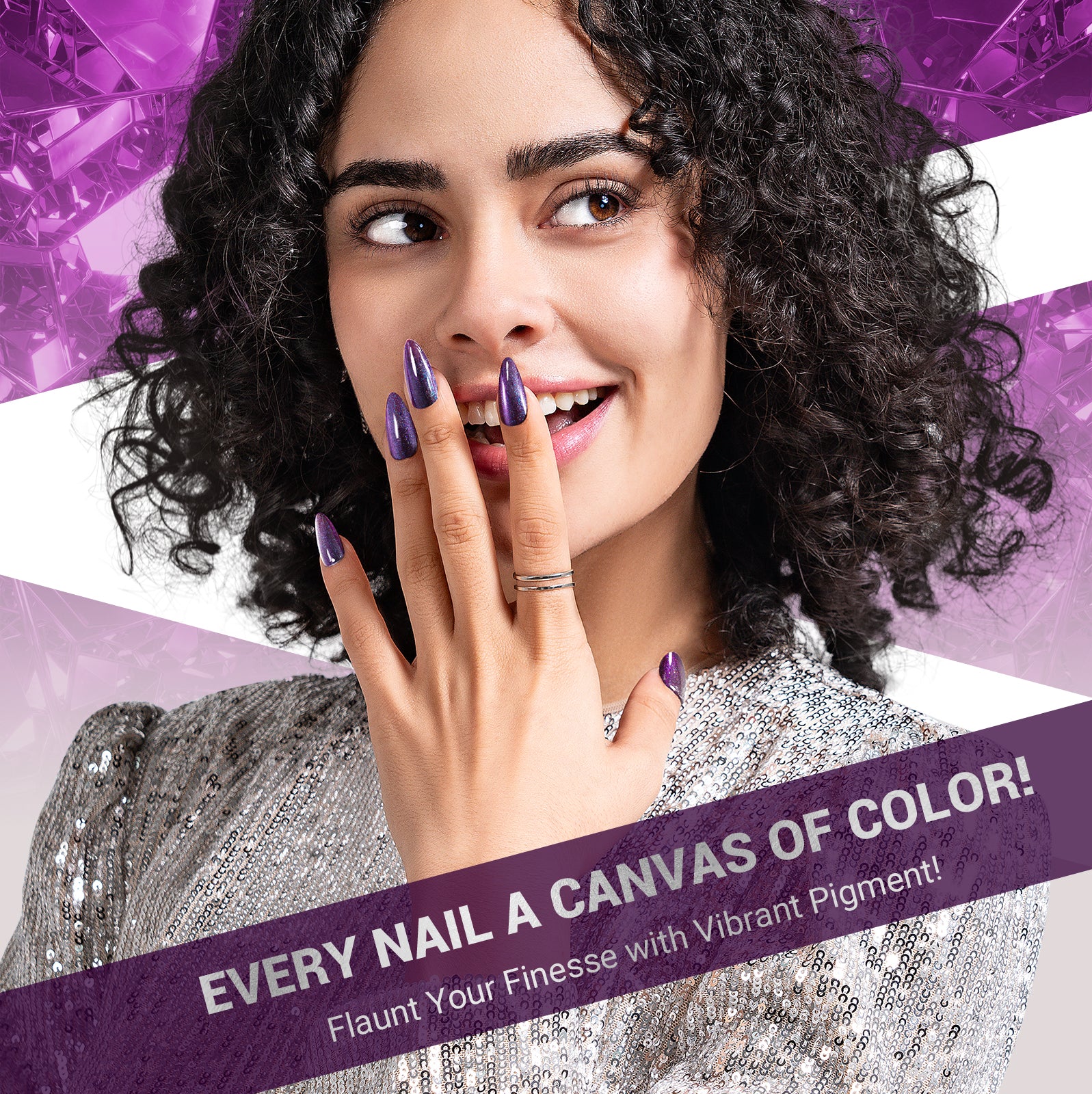 Z035 Universe Purple Glitter - TPO-Free Thick Gel Nail Polish(15ml)