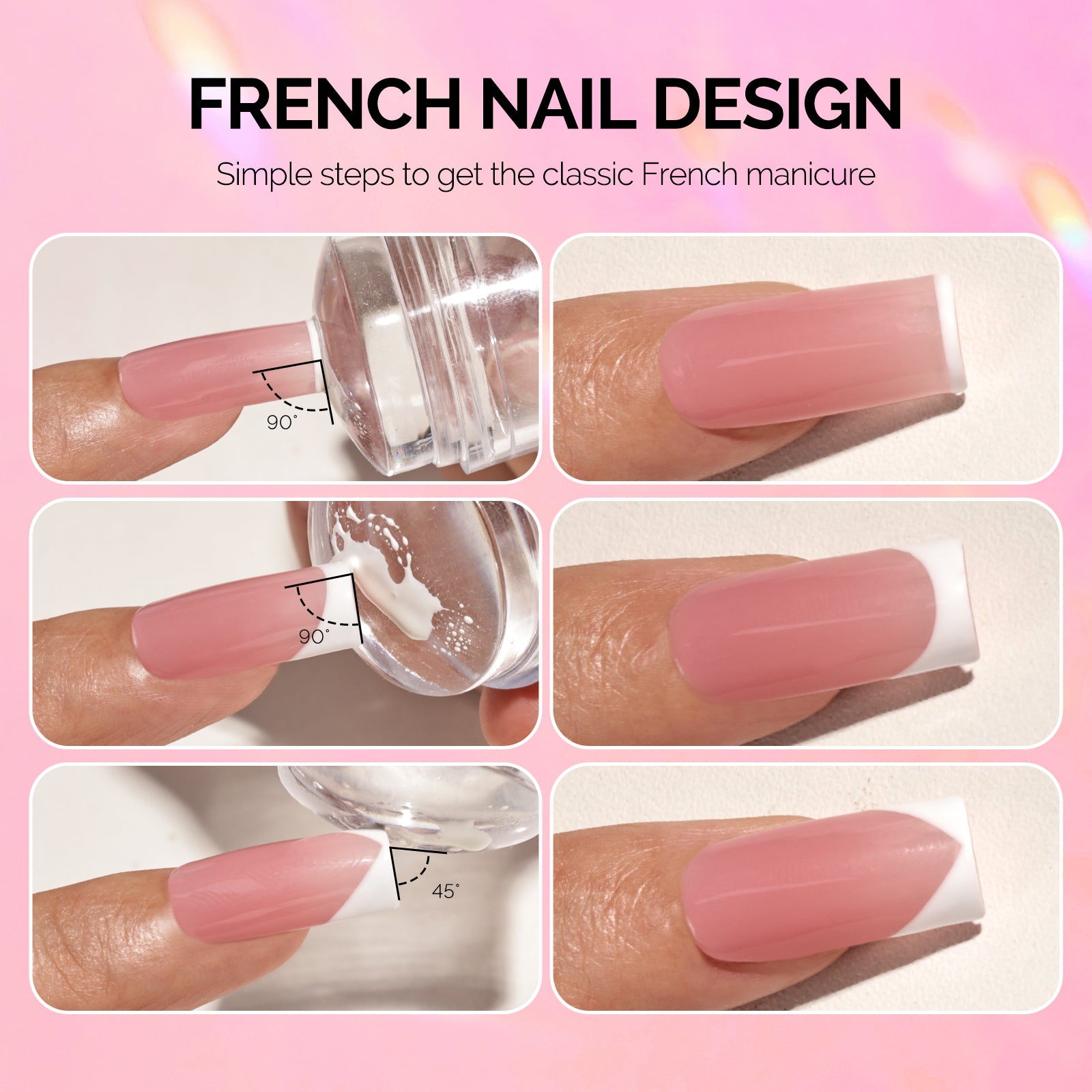 French Nail Stamper Kit 2PCS - Pink