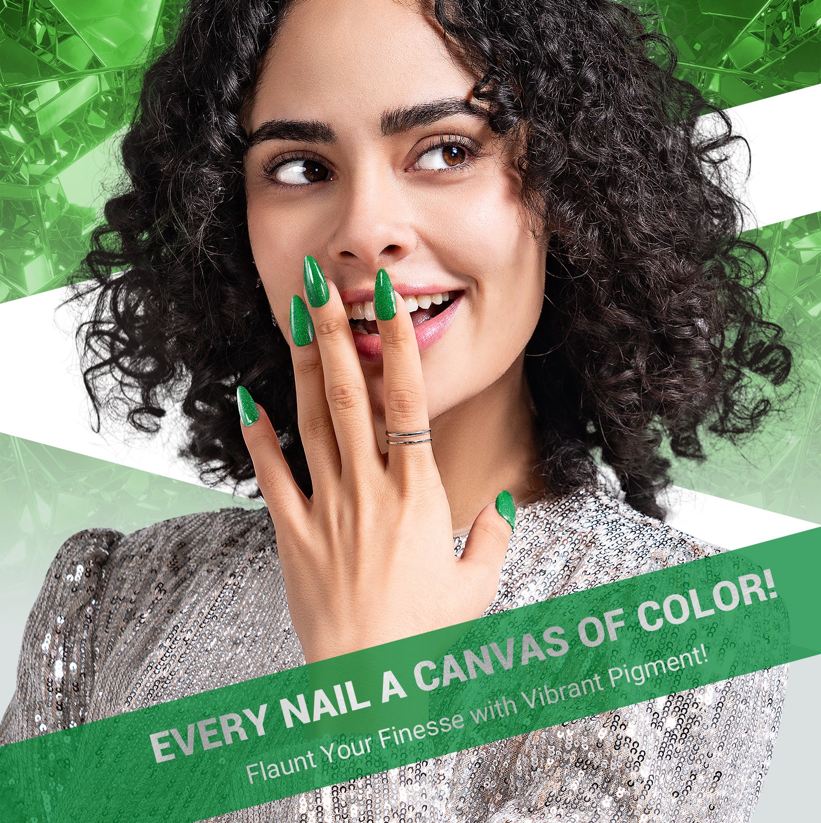 Z217 Neon Green Glitter - Gel Nail Polish(15ml)
