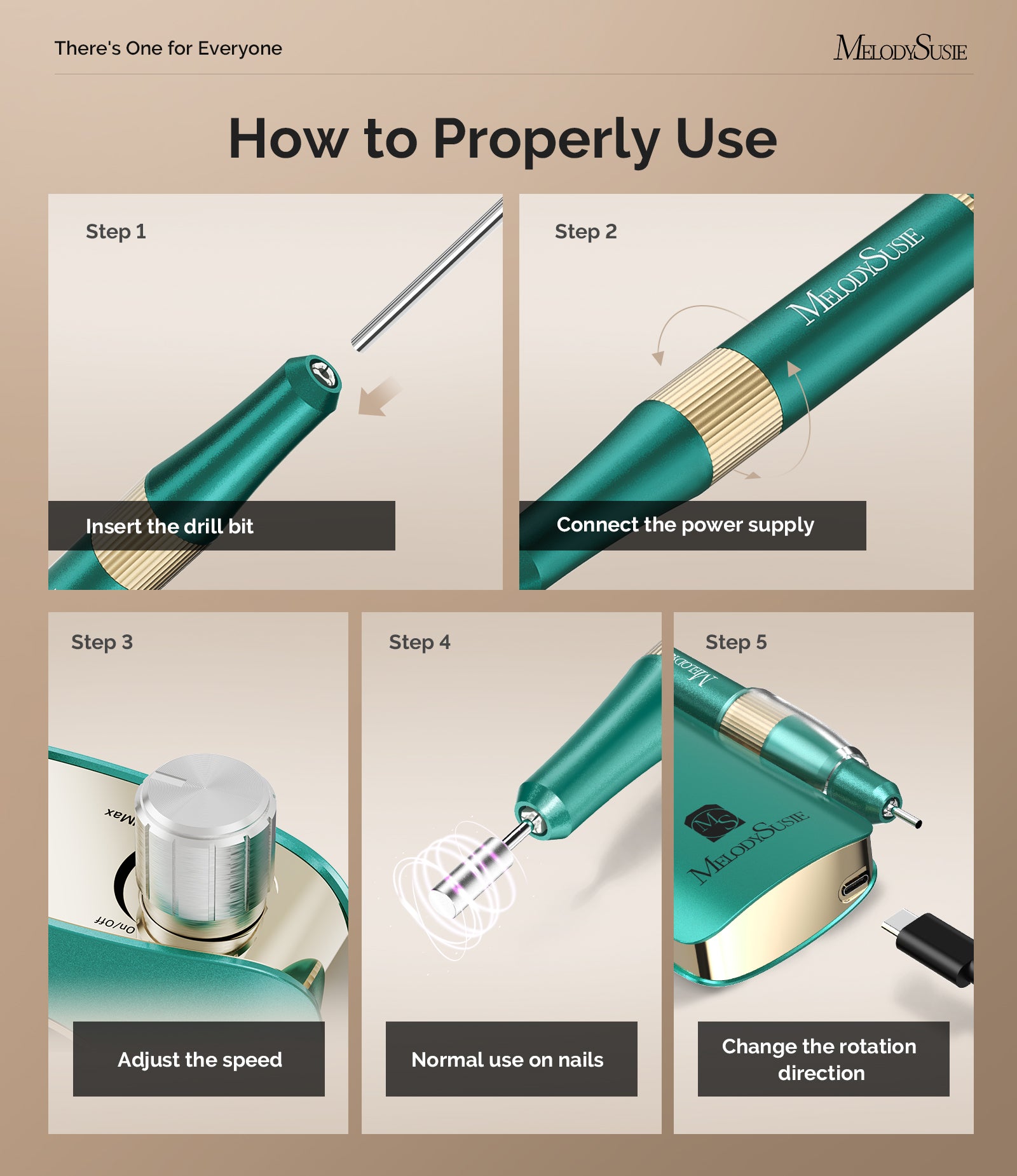 SM200F Rechargeable Nail Drill 35000RPM - Green