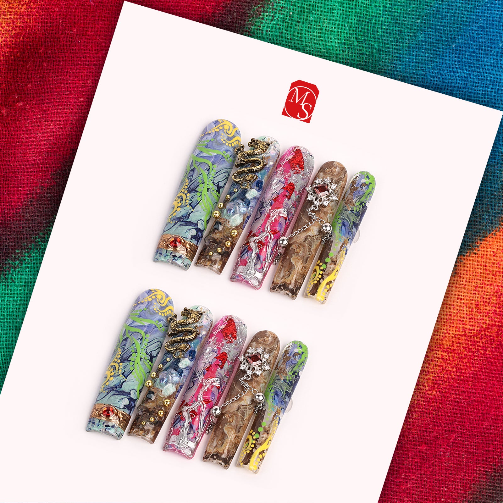 Jungle Cruise Square Longest Press On Nails | MelodySusie