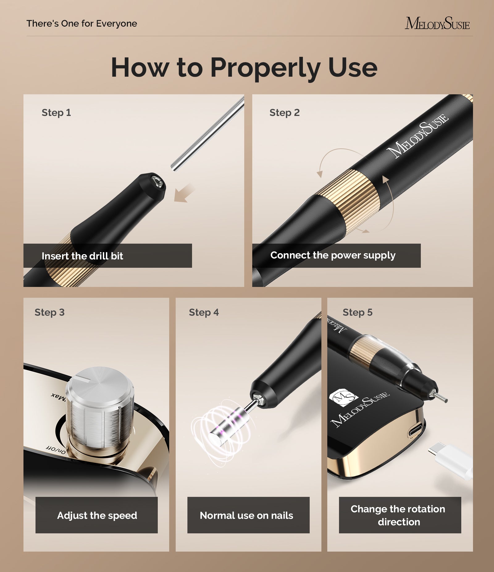 SM200F Clip-On Advanced Rechargeable Nail Drill 35,000RPM - Black