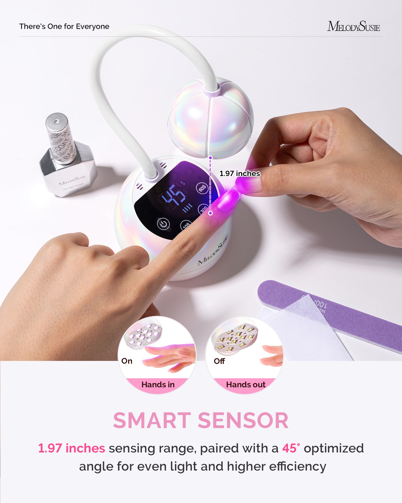 (US ONLY) P-ArtM2 Gooseneck Cordless UV Nail Lamp - Pearl White