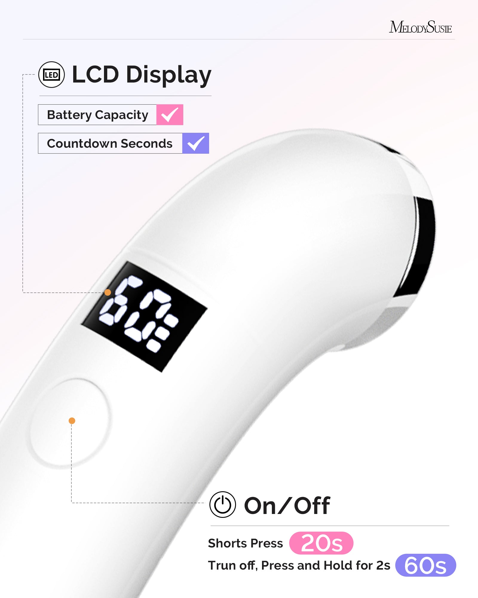 P-ART01A Rechargeable LED/UV Nail Lamp - White