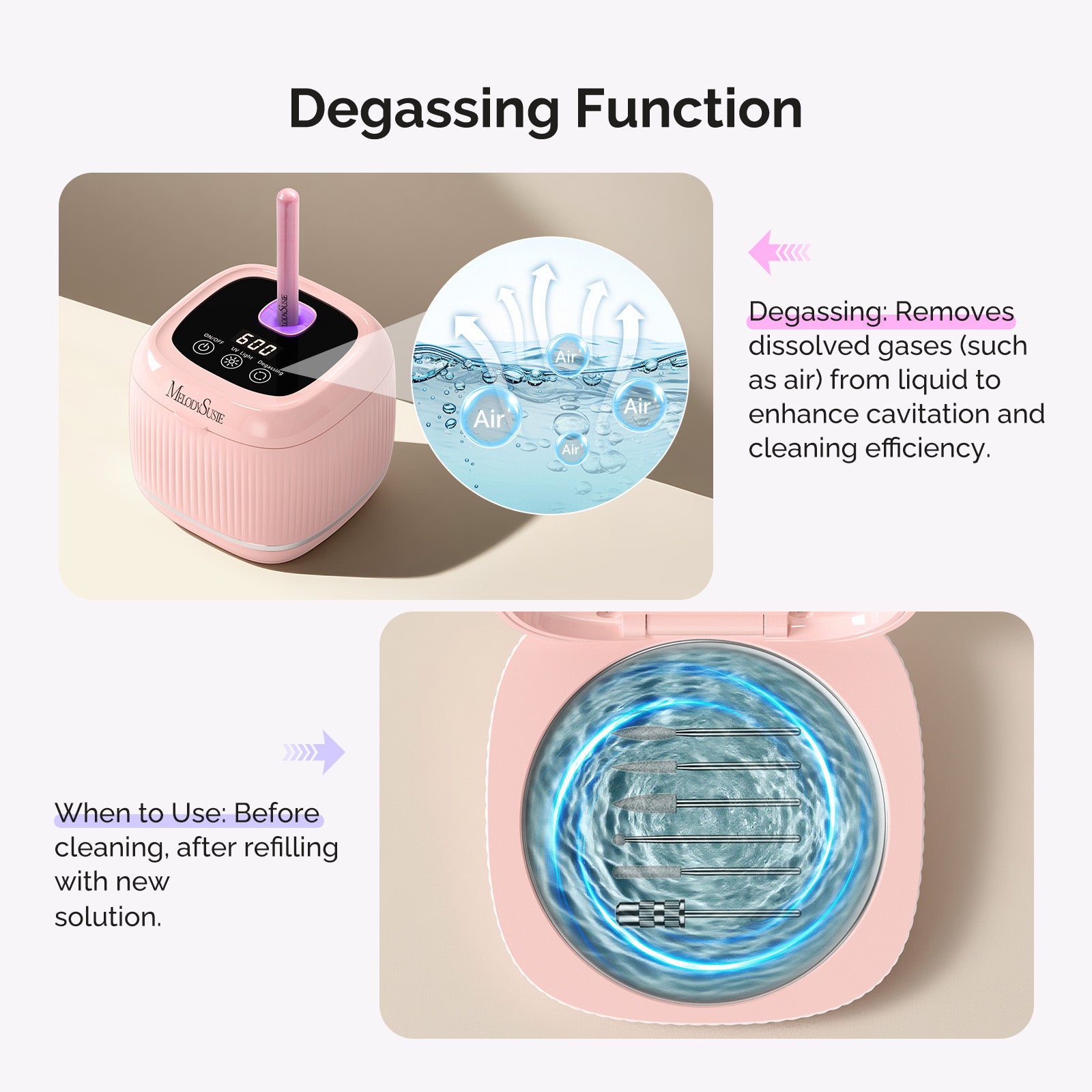 2 in 1 Ultrasonic Cleaner Machine for Manicure