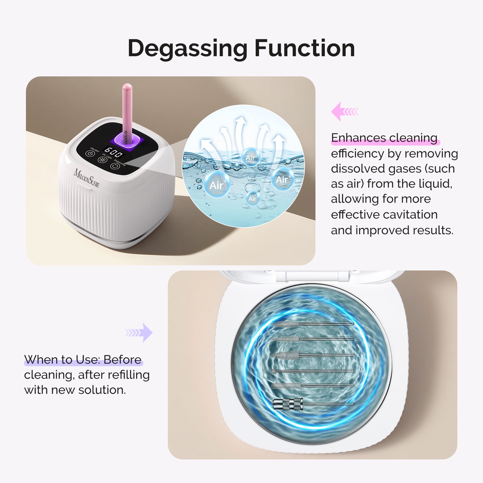 2 in 1 Ultrasonic Cleaner Machine for Manicure